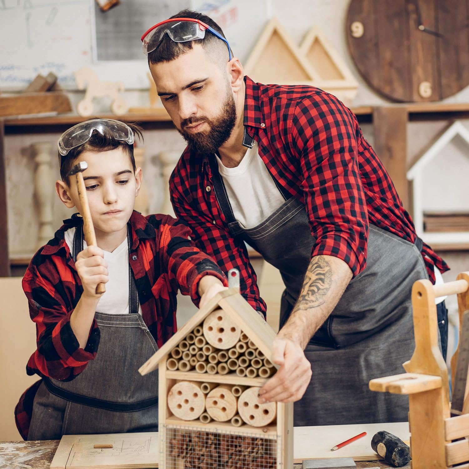 Thumbnail 2 de Relaxdays Insect Hotel Assembly Kit (DIY) for Bugs, Bees & Lacewings, 33 x 24.5 x 7 cm