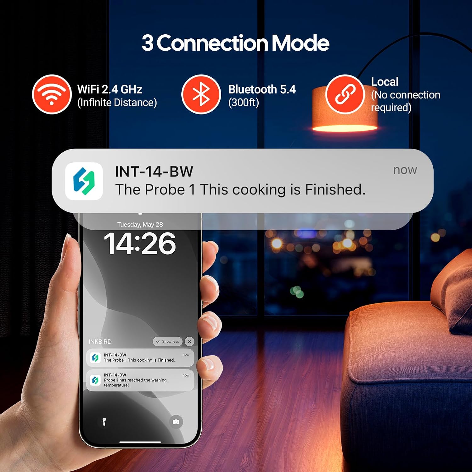 Detalle 2 de INKBIRD Wireless Meat Thermometer with 4 Probes
