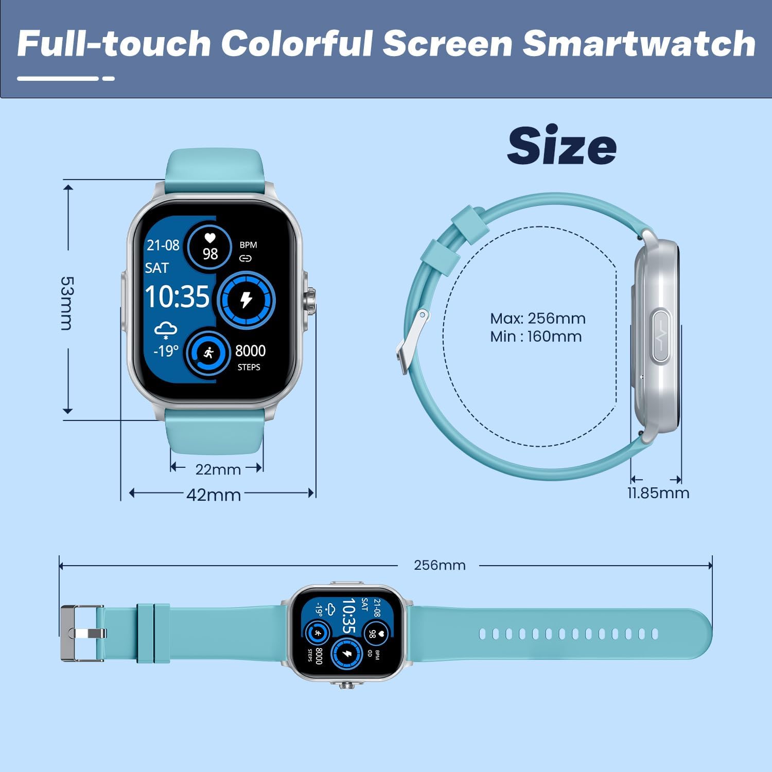 Thumbnail 6 de idomars 2.01" Smartwatch for Men & Women with ECG, HRV, Blood Pressure, SpO2, IP68 and Call Notifications