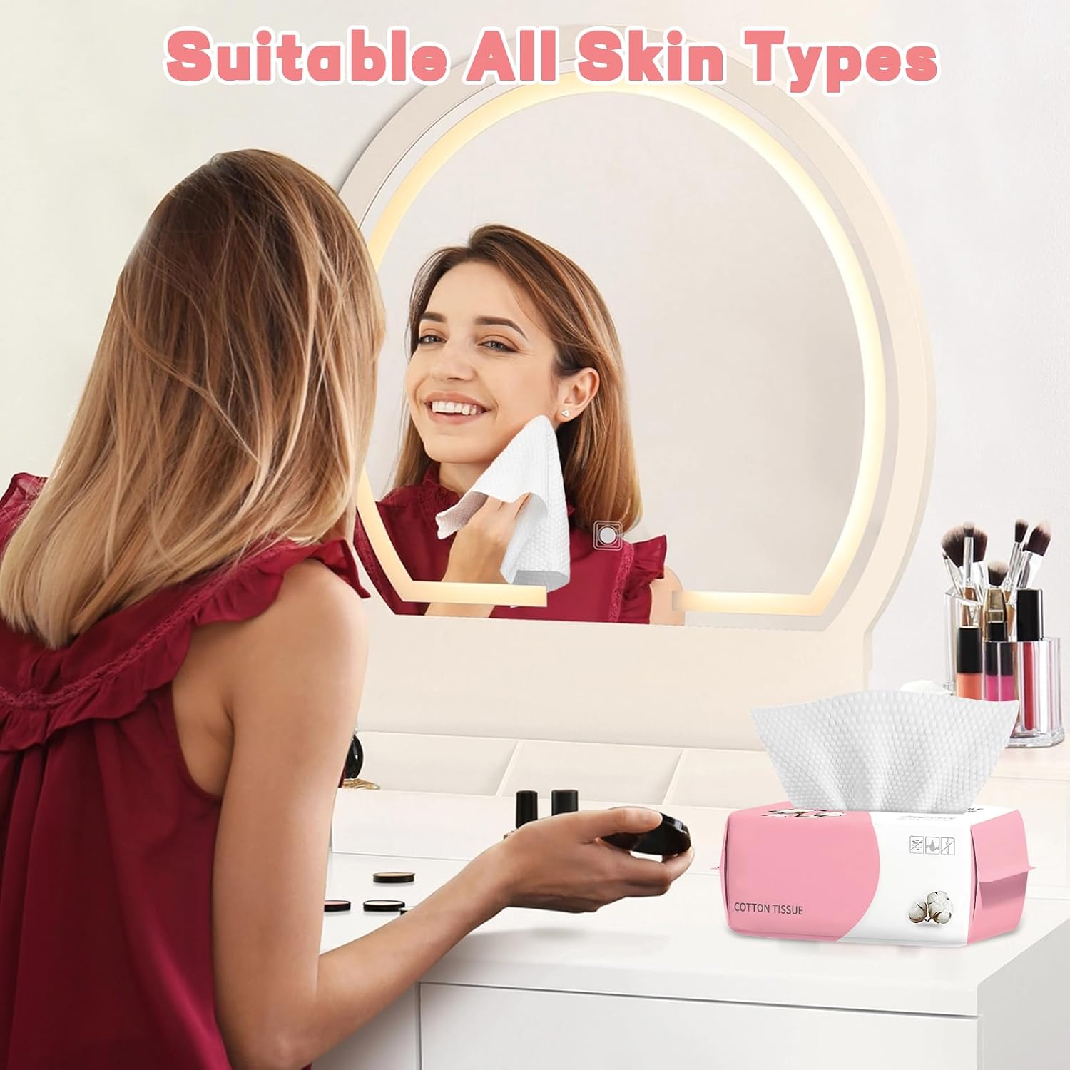 Thumbnail 6 de Disposable Face Towel 200 Count: Soft Cotton, Double-Sided, Lint-Free for Sensitive Skin