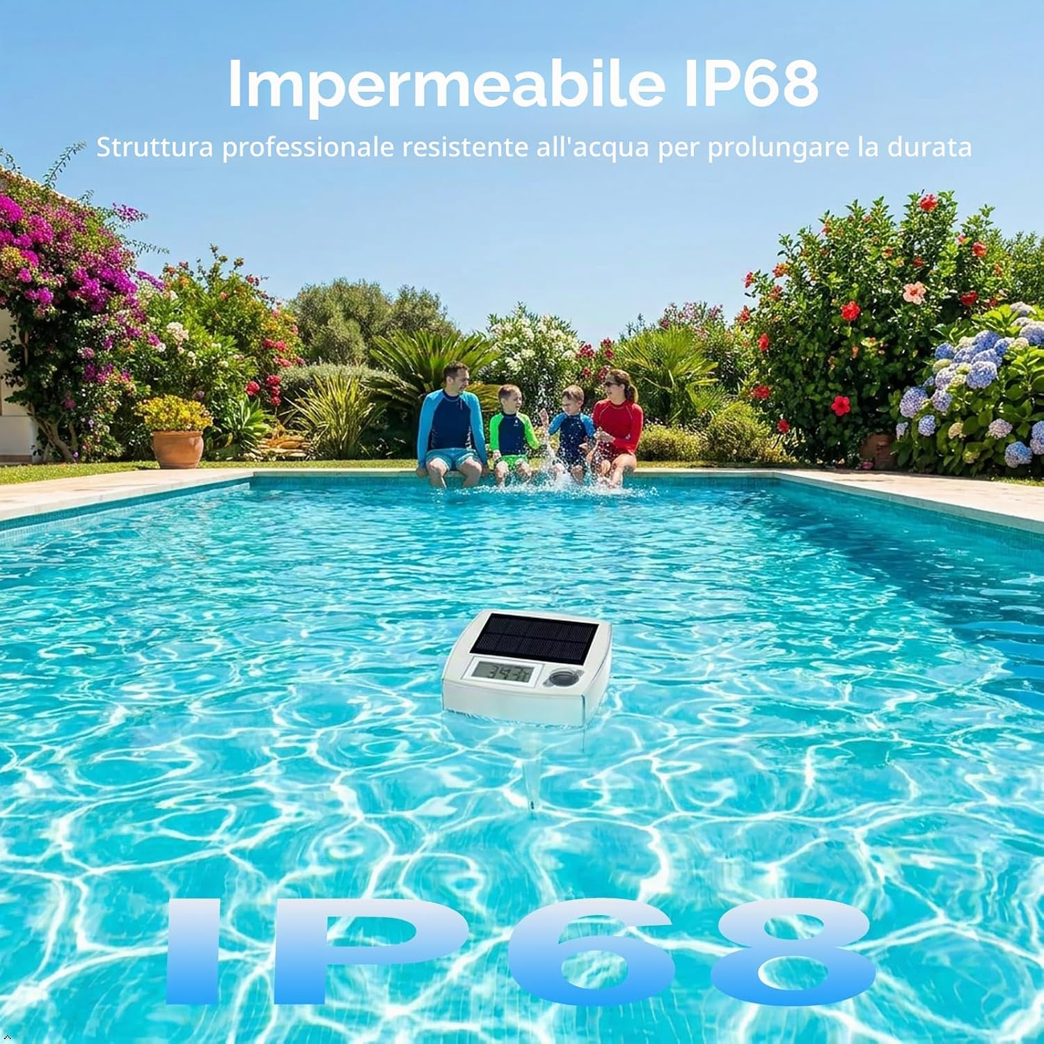 Thumbnail 2 de Termometro Digitale Solare Galleggiante per Piscina con Luce RGB Notturna e IP68