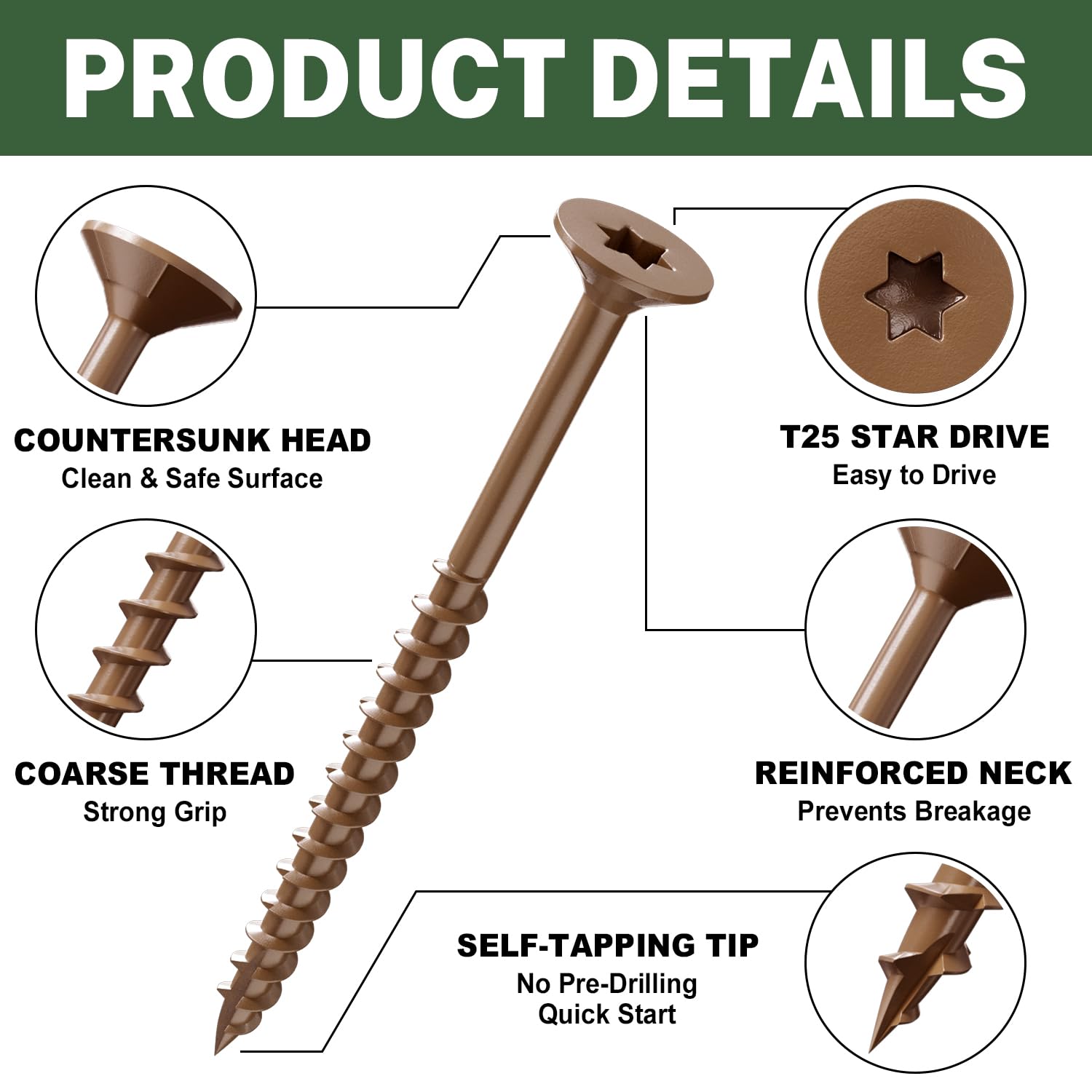 Detalle de LIONMAX Deck Screws 5-Inch
