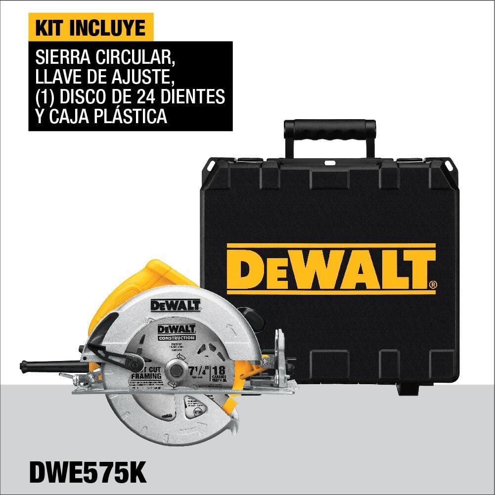 Detalle de DEWALT DWE575K-QS Scie Circulaire 1000 W — performance fiable pour chantier et atelier