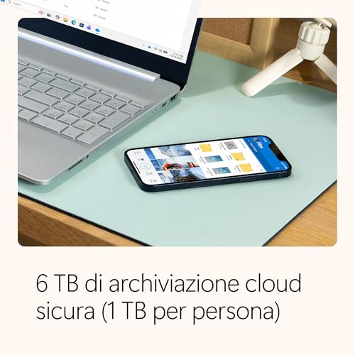 Detalle de Microsoft 365 Family | 12 mesi, 6 persone, 6 dispositivi | Onedrive fino a 6 TB, Office con AI + McAfee Total Protection