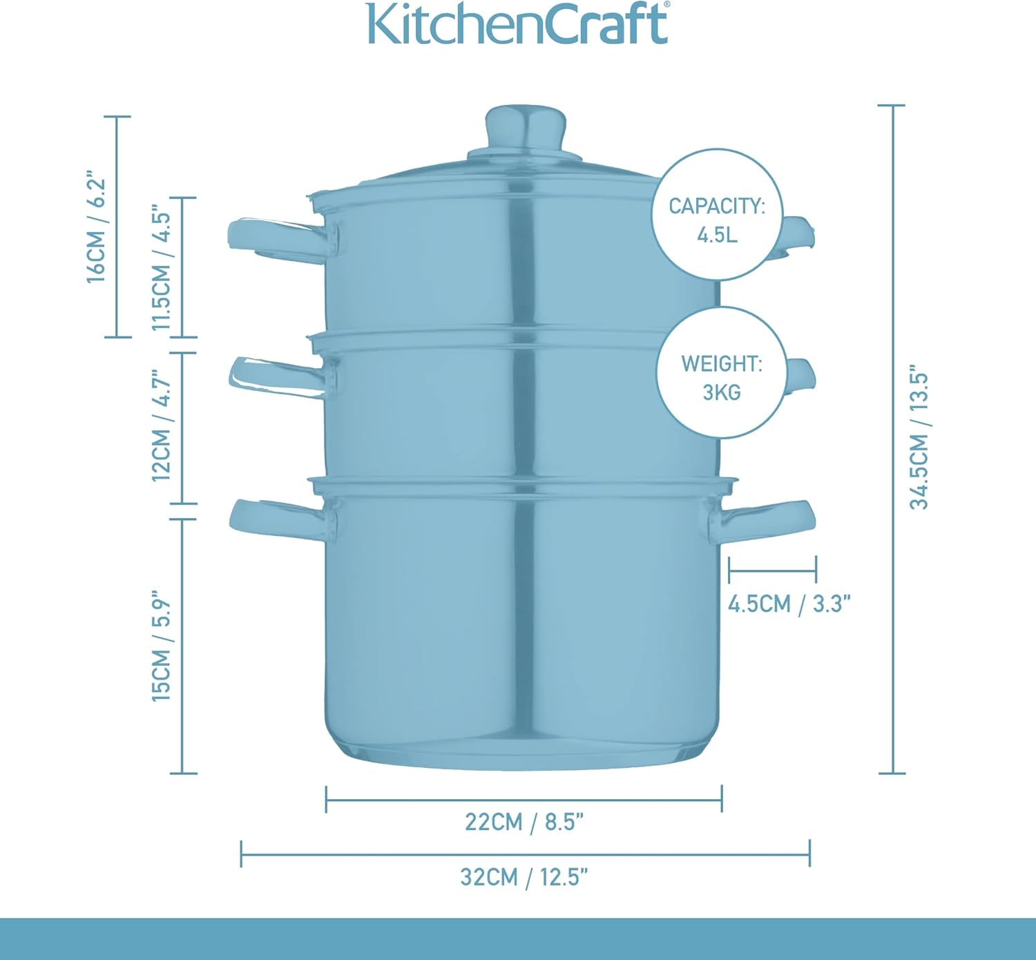 Thumbnail 1 de KitchenCraft cuiseur vapeur 22 cm