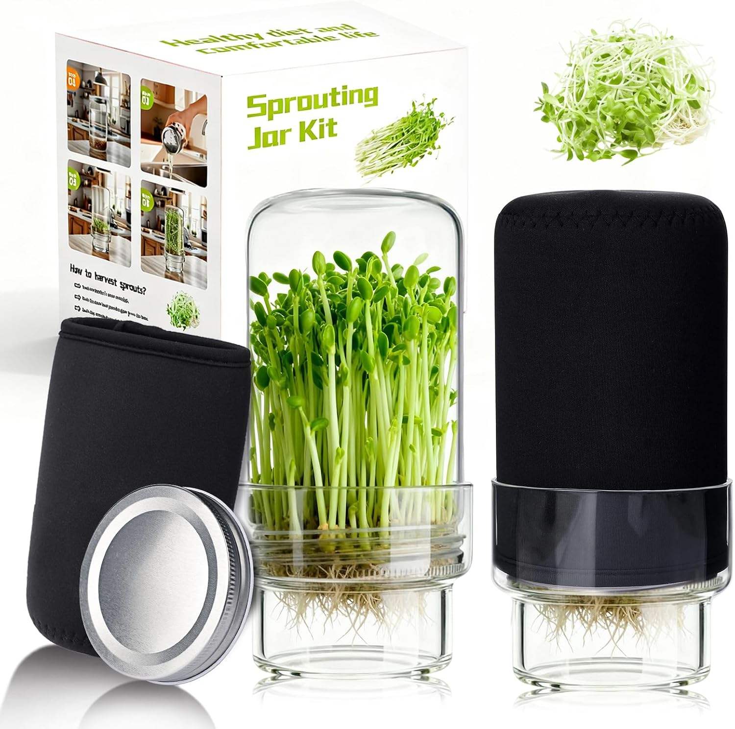 Detalle de Elitrivox Sprouting Jar Kit, 2-Pack