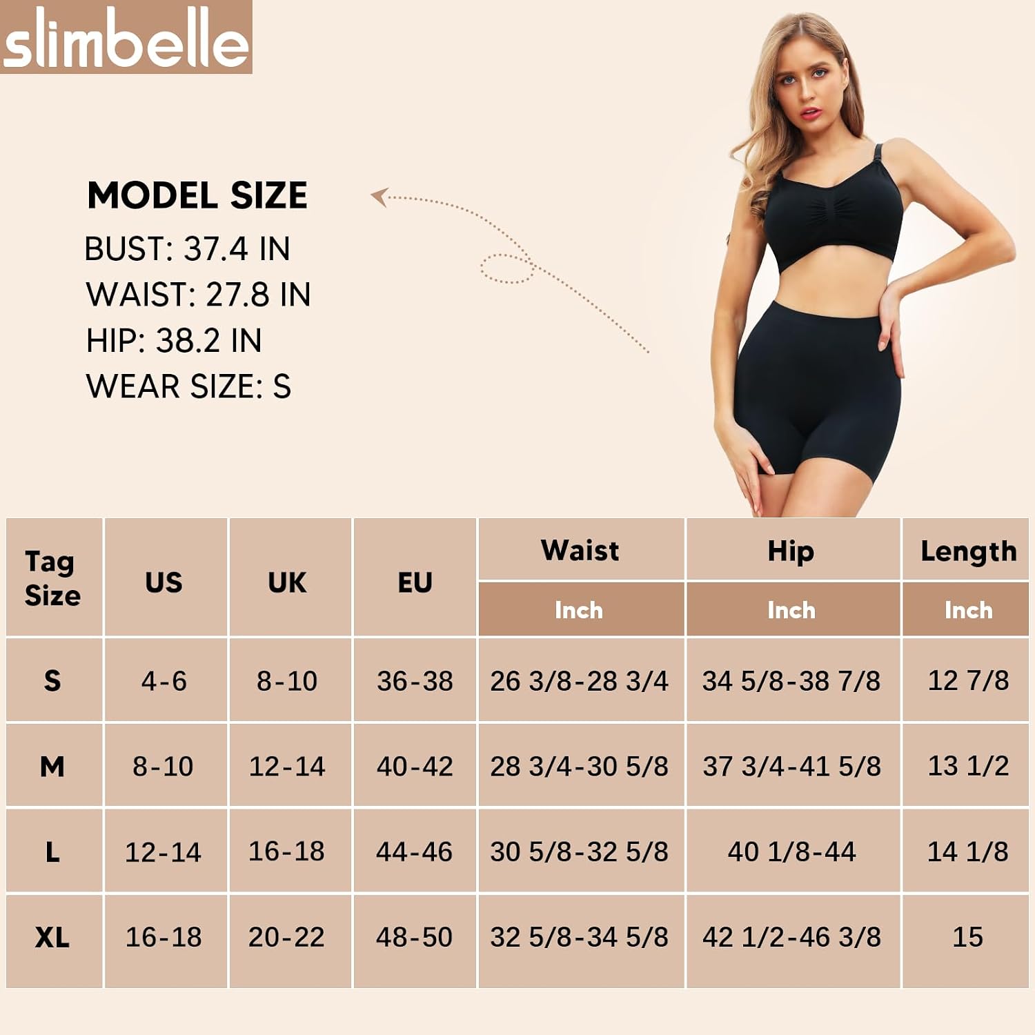 Detalle 2 de SLIMBELLE sömlösa undershorts för kvinnor med långa ben och stretch
