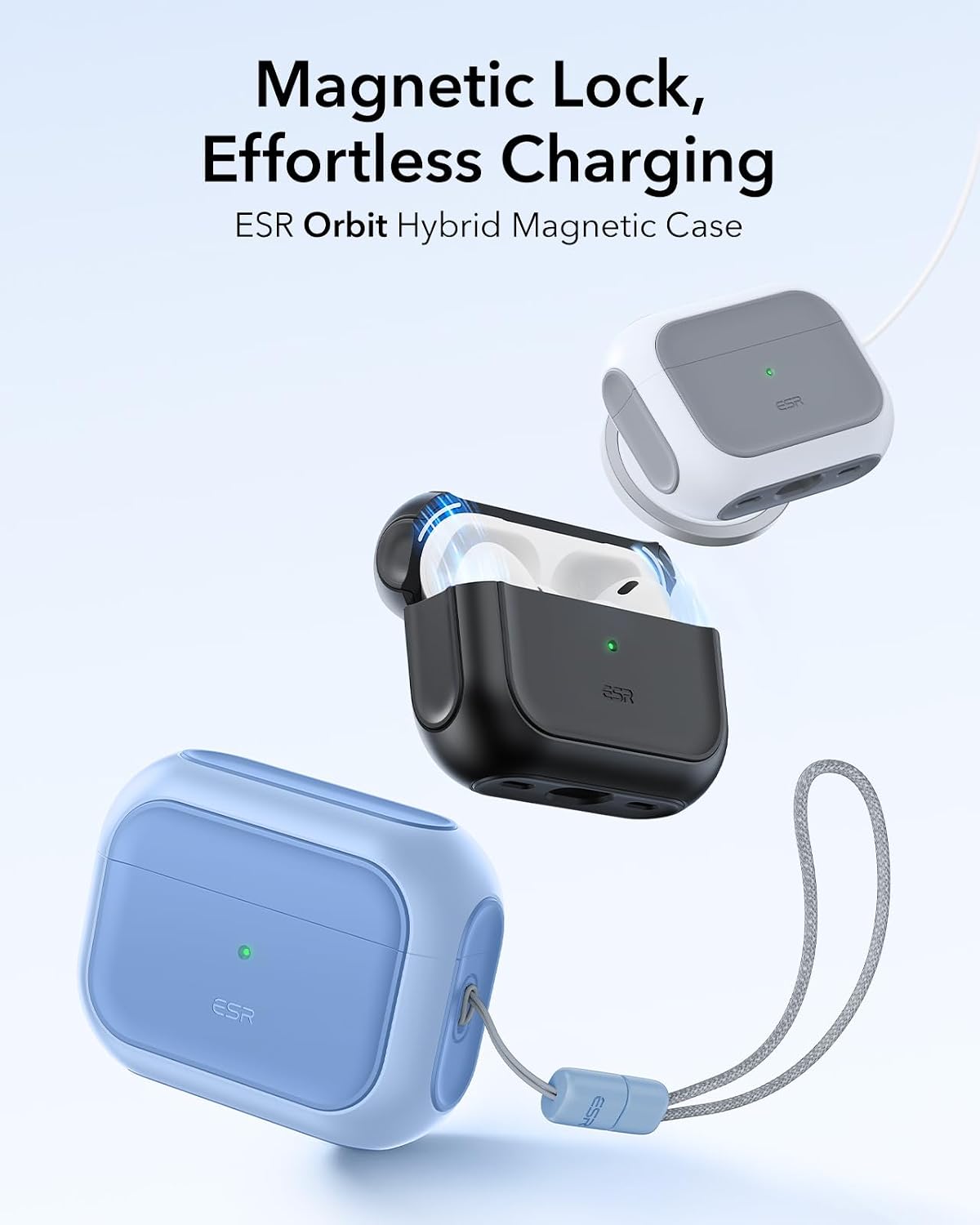 Thumbnail 2 de ESR Hülle für AirPods Pro 2/1 (2023/2022/2019) – MagSafe-fähig, magnetischer Deckel & Hybrid-Sturzschutz, blau