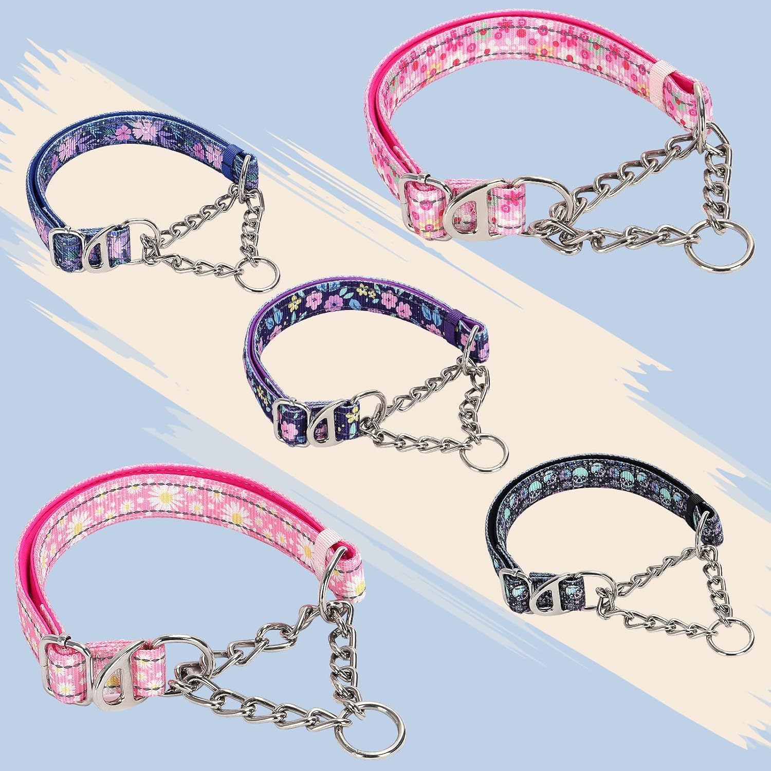 Detalle de Martingale Collar for Dogs: Reflective Nylon, Adjustable Training Collar for Medium to Large Breeds