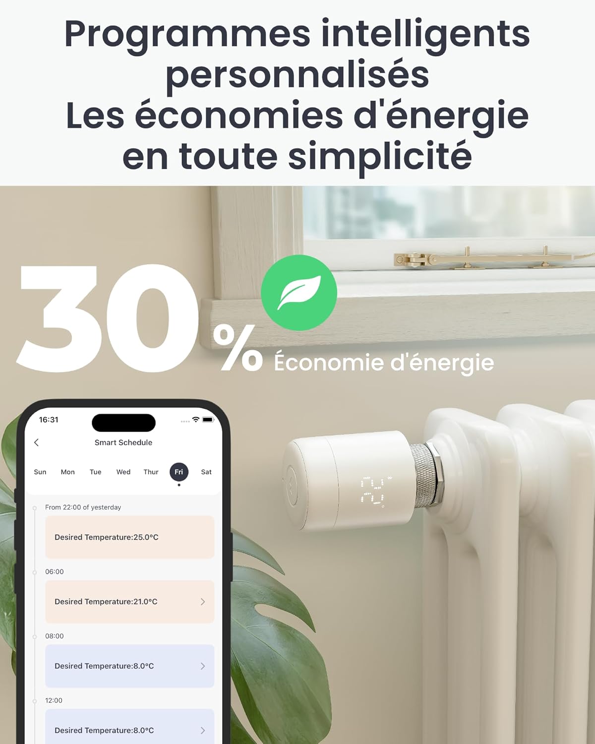 Thumbnail 2 de SwitchBot Combo Thermostat de radiateur connecté Panneau Matter – Contrôle via appli et minuteur, Installation facile