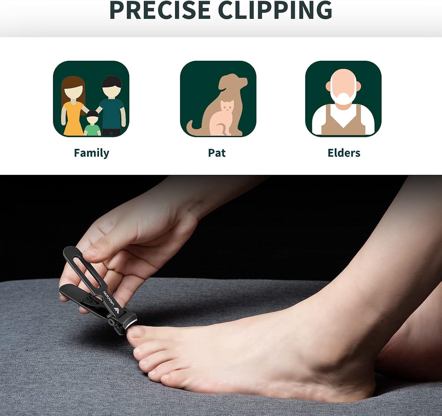 Thumbnail 5 de VANWIN Nail Clippers for Thick Nails — 16mm Wide Jaw Opening Heavy Duty Stainless Steel Fingernail Clippers
