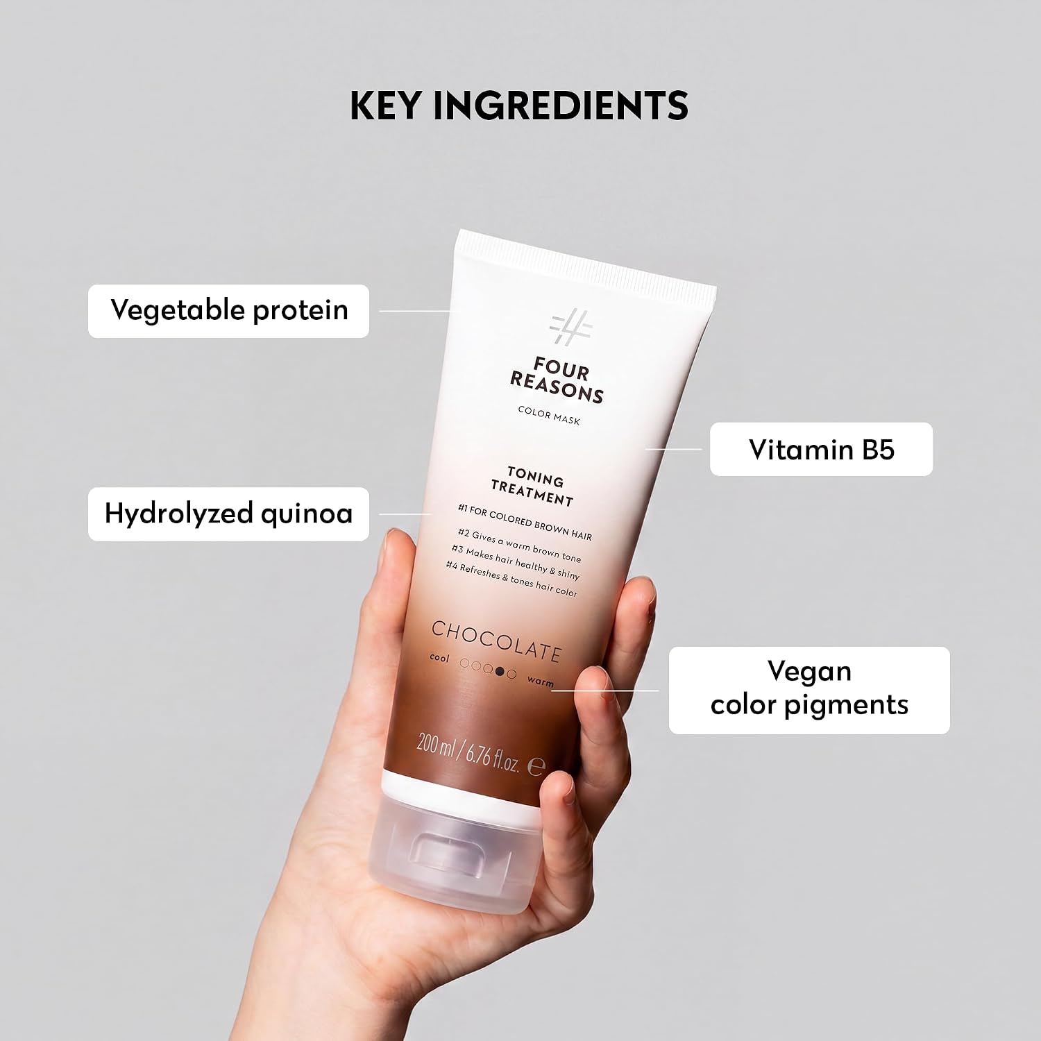Detalle 2 de Four Reasons Color Mask in Chocolate (27 Colors) Hair Gloss & Color Depositing Conditioner