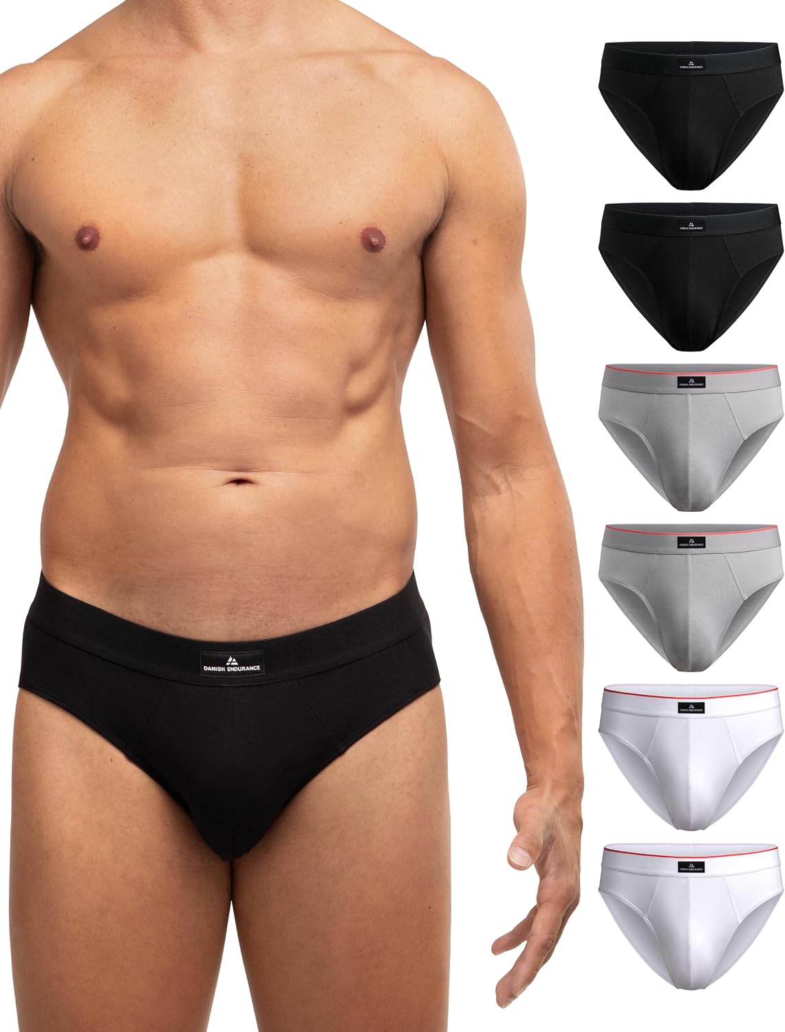 Thumbnail 6 de Danish Endurance lot de 6 slips classiques pour homme en coton (avec stretch, sans étiquette)