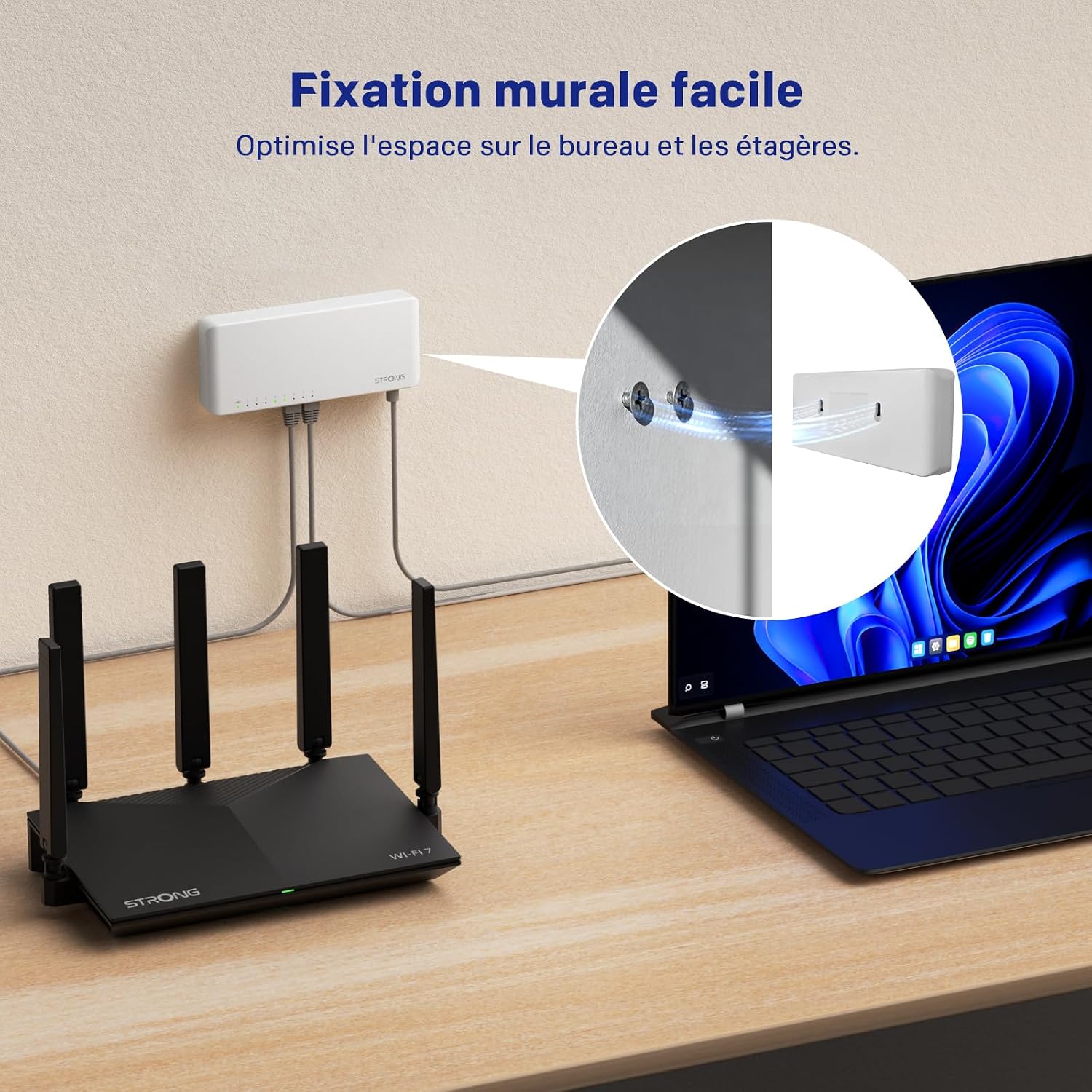 Thumbnail 3 de STRONG SW8000P – Switch Ethernet 8 Ports Gigabit (10/100/1000 Mbps) avec alimentation externe