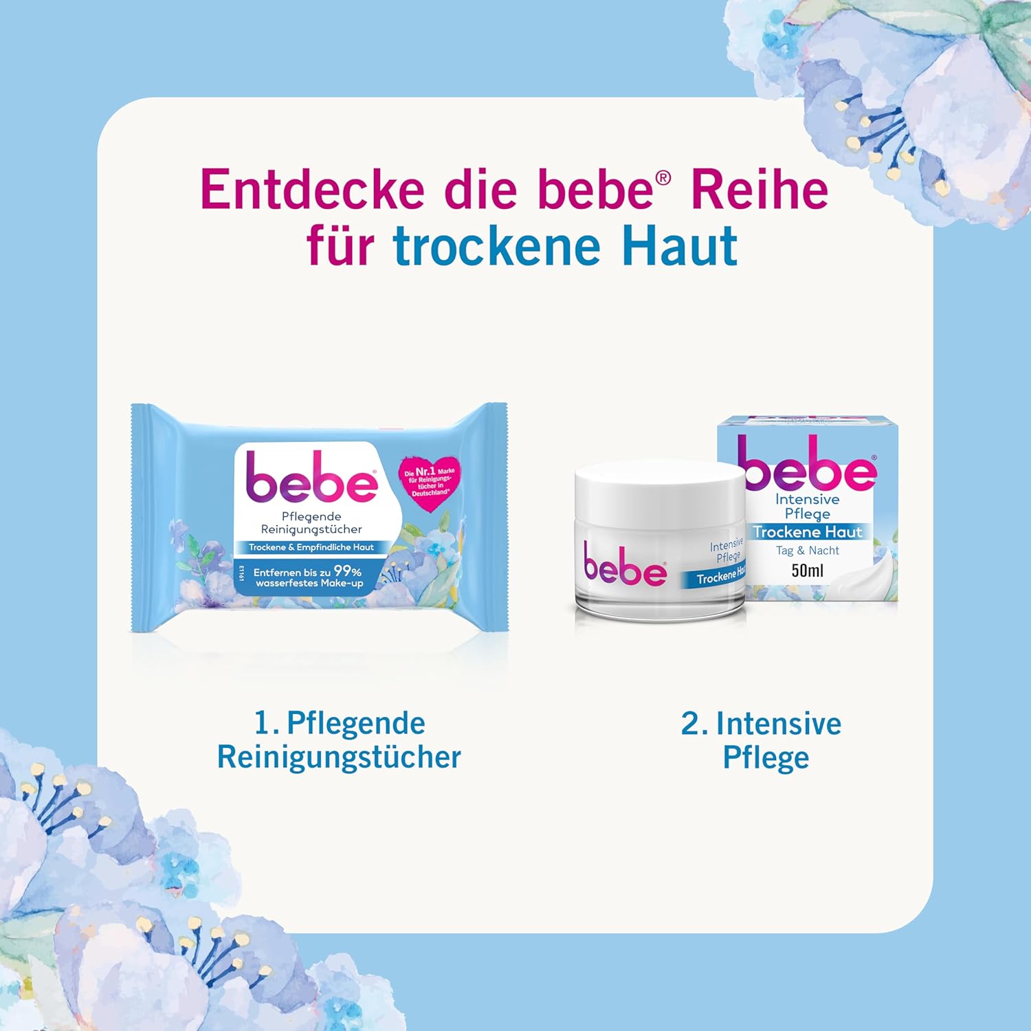 Detalle de bebe Pflegende Reinigungstücher (6 x 25) – Mizellentechnologie, 99% wasserfestes Make-up entfernen