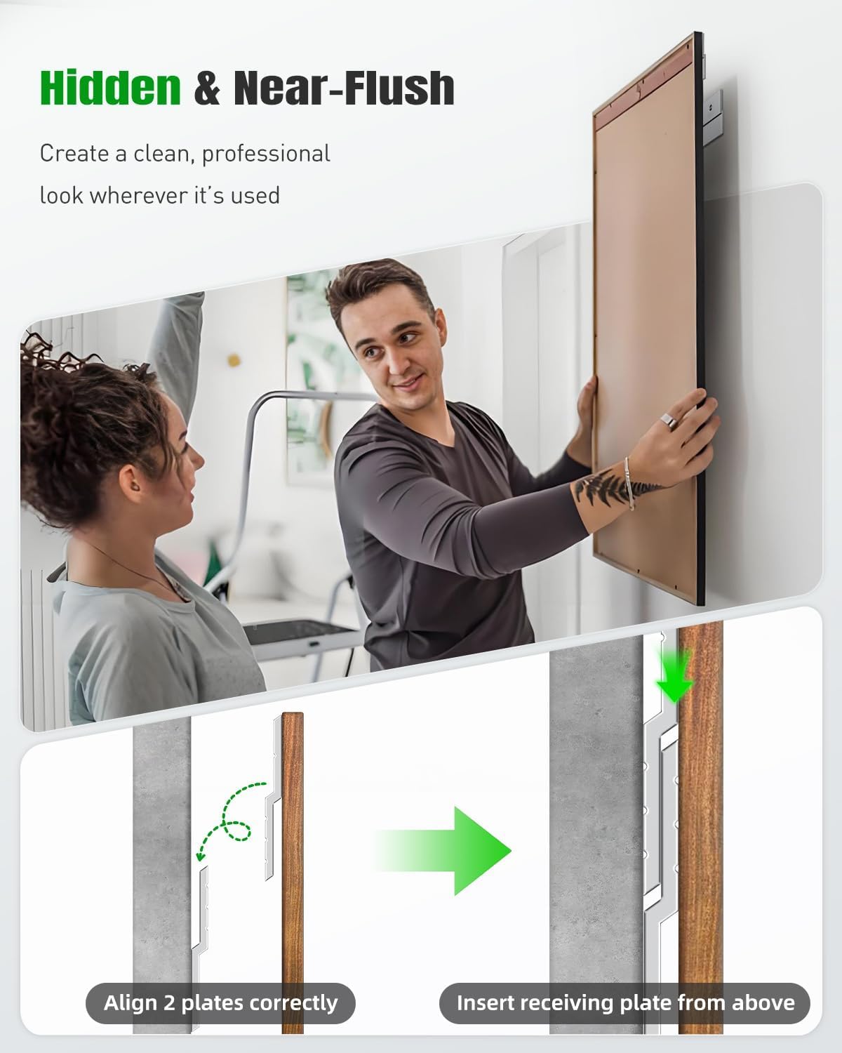 Thumbnail 3 de Uniclife 2 Pairs 76 cm French Cleat Hanger (up to 90 kg) with Bubble Level