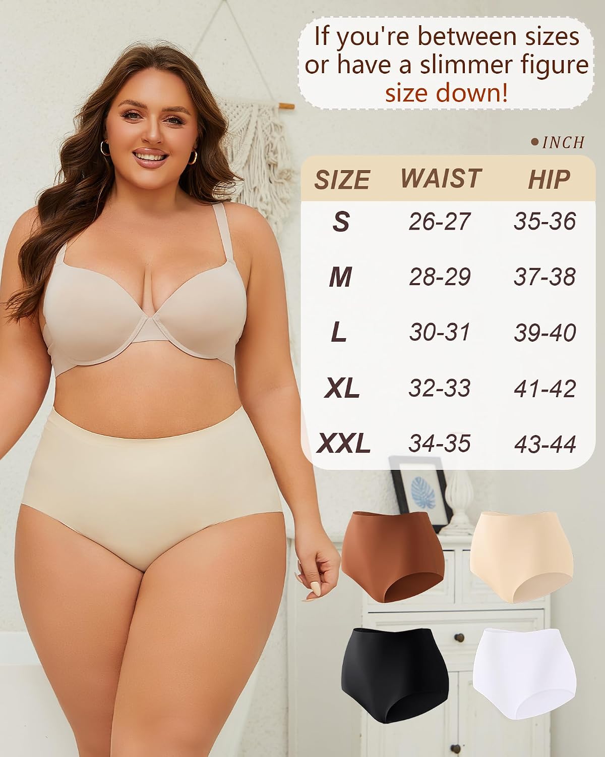 Thumbnail 5 de UNDER THE SEA Seamless High-Waisted Briefs, S-3XL, 100% Cotton Crotch