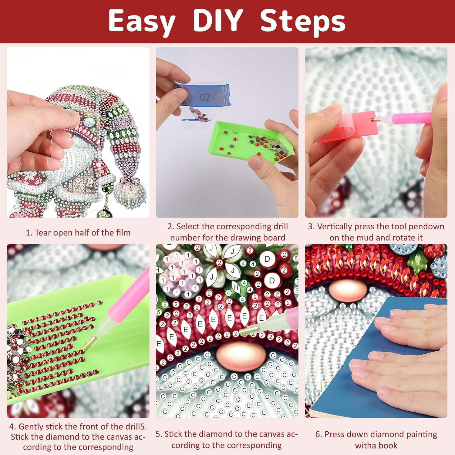 Thumbnail 5 de GHHKUD Christmas Hanging Diamond Art Kit with special-shaped gnomes (hanging pendant craft)