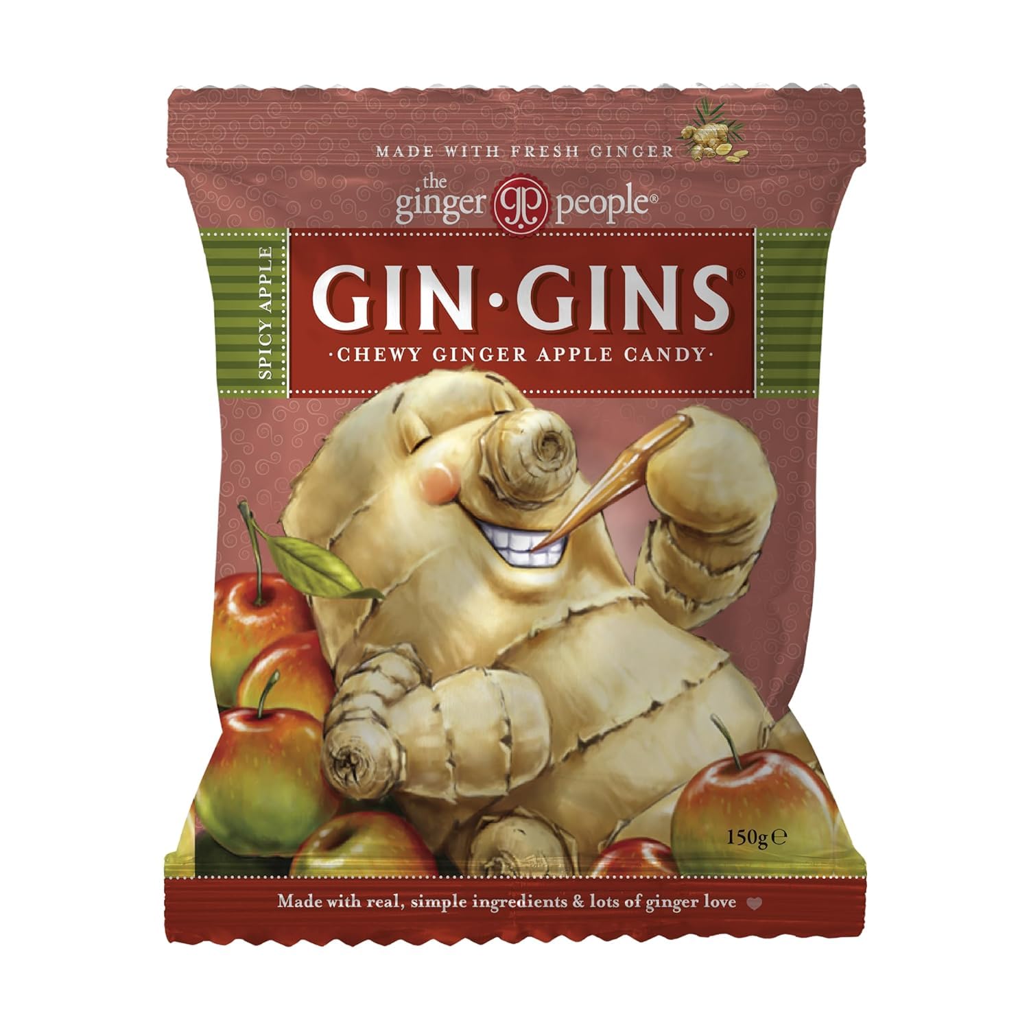 Detalle de The Ginger People GIN GINS Spicy Apple 150 g 🍬