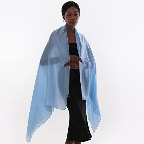 Thumbnail 4 de PIOYMEYA chal azul para mujer ligero tipo pashmina, estola y fular para boda o fiesta