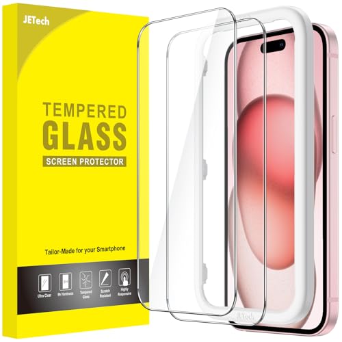Detalle de JETech Pellicola Protettiva per iPhone 15, 2 Pezzi