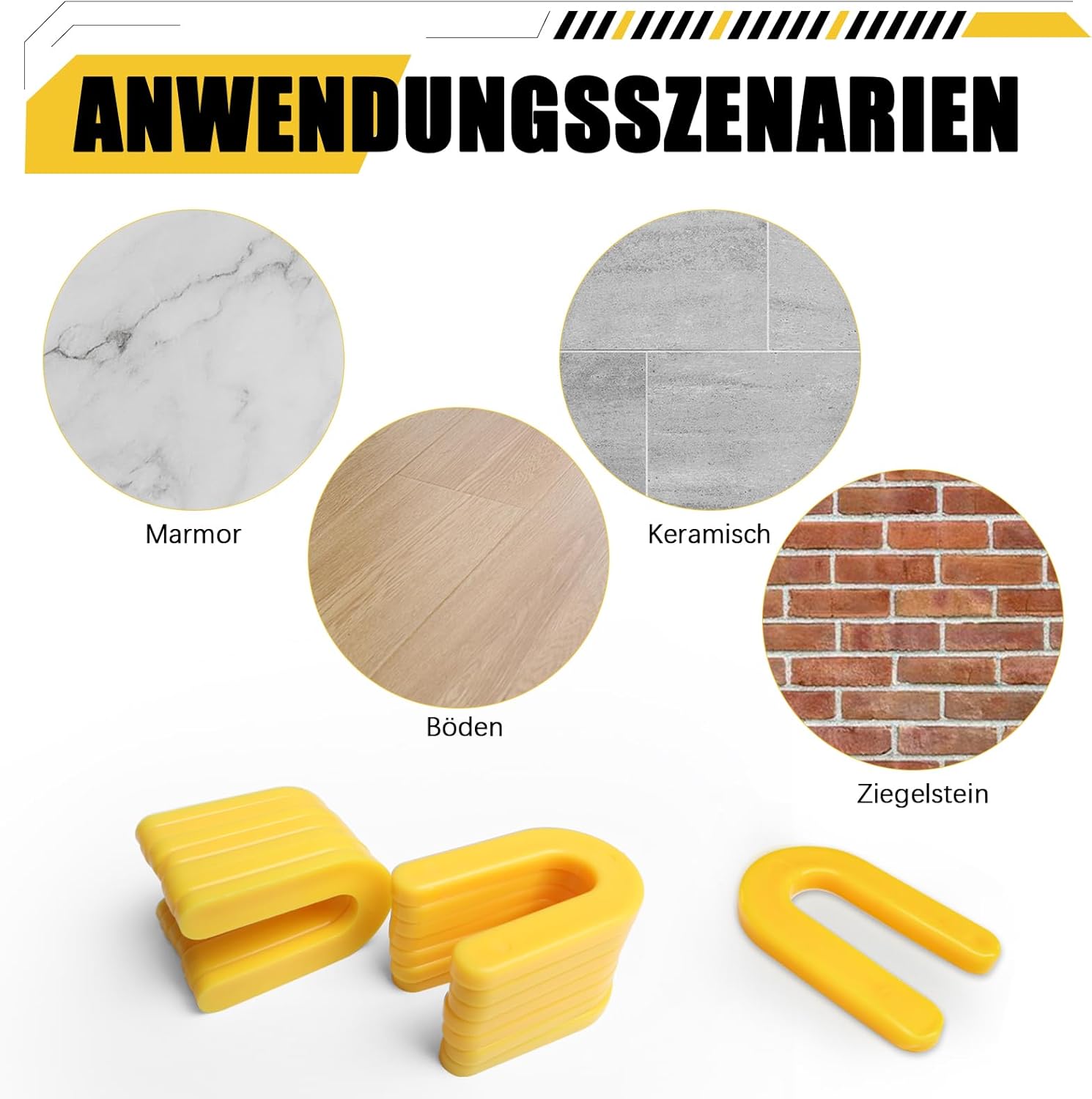 Thumbnail 5 de Storystore Fliesen Nivelliersystem – 400 Stück, U-förmige Abstandshalter aus Kunststoff