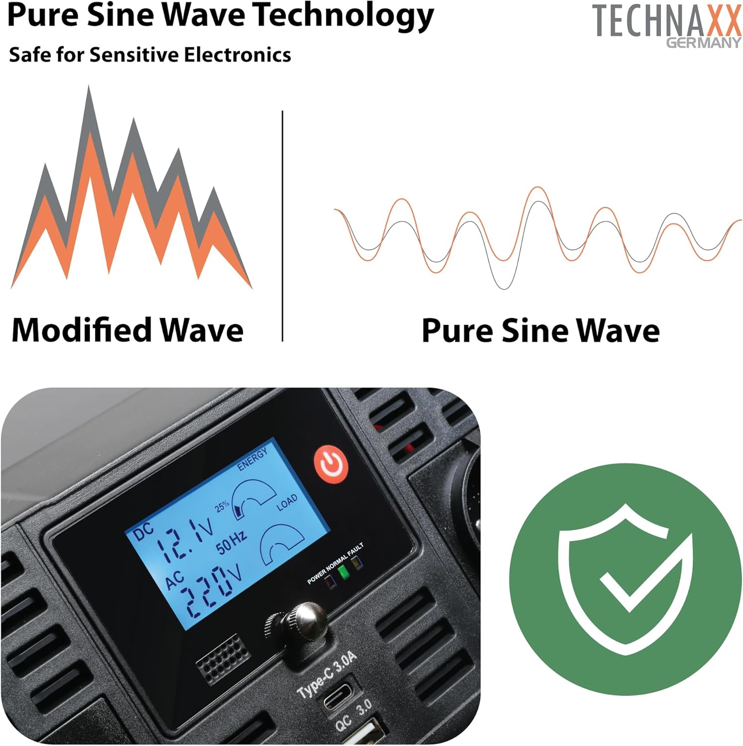 Thumbnail 4 de Technaxx Off-Grid Pure Sine Wave Inverter 2000W ⚡