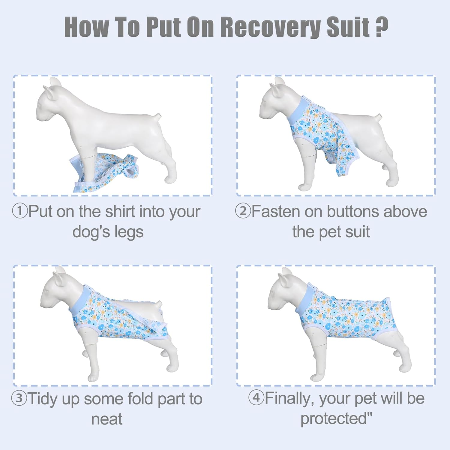 Thumbnail 5 de FEimaX Dog Surgery Recovery Suit: soft post‑op bodysuit for dogs and cats