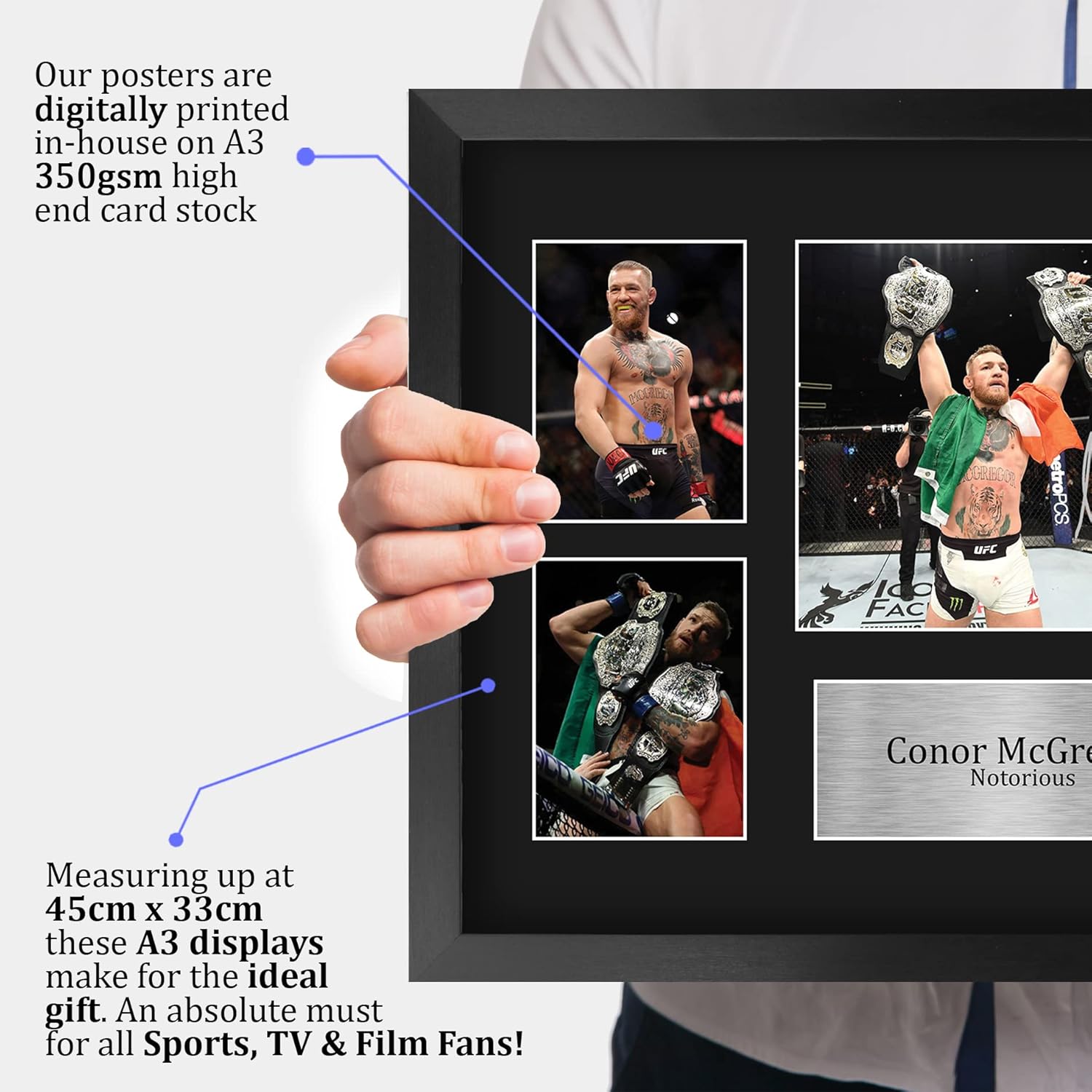 Thumbnail 2 de HWC Trading FR A3 Conor McGregor framed signed autograph picture for UFC memorabilia fans (A3)