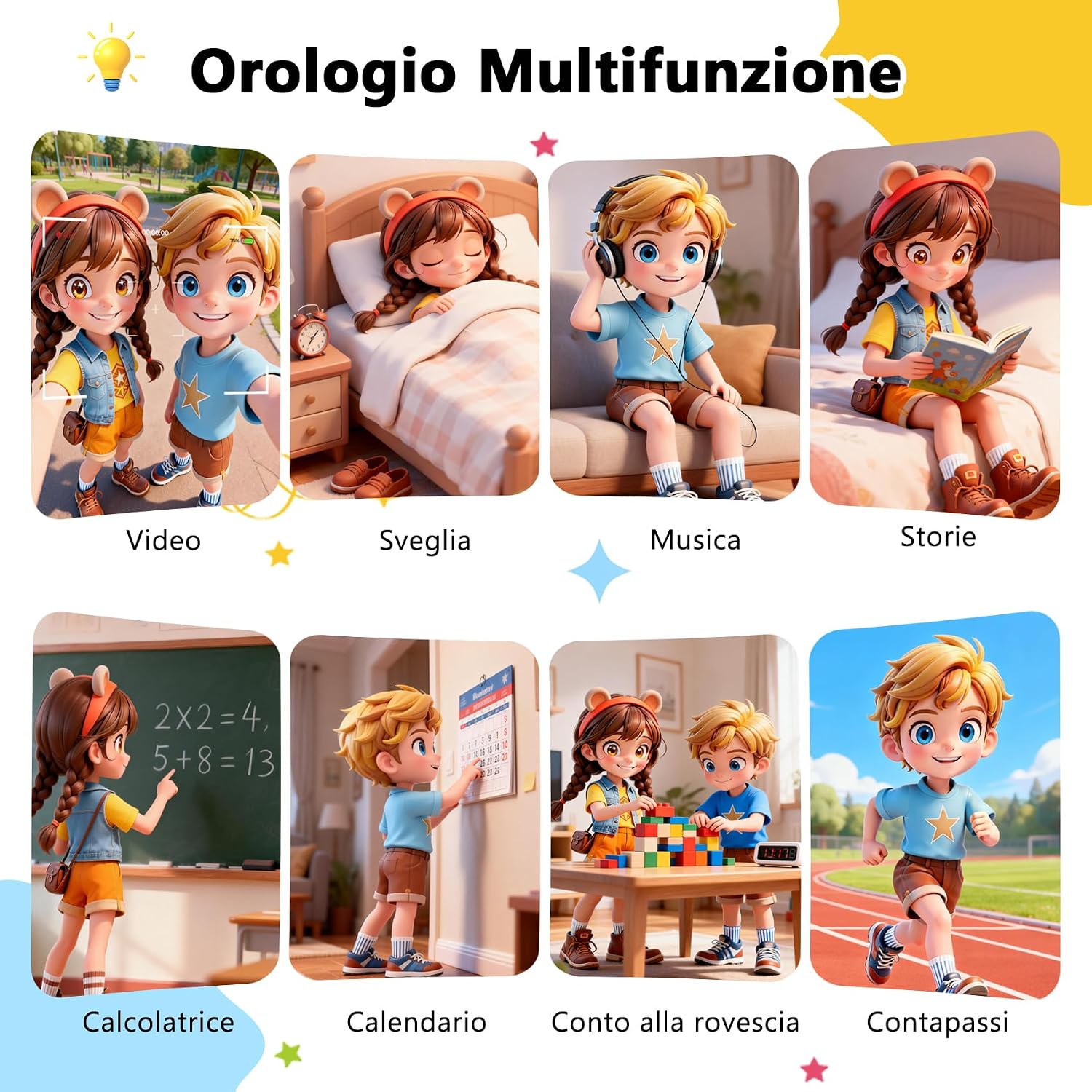 Detalle de Smartwatch Bambini Baolubao 1.75": apprendimento, giochi e funzioni quotidiane per bambini 5-12 anni