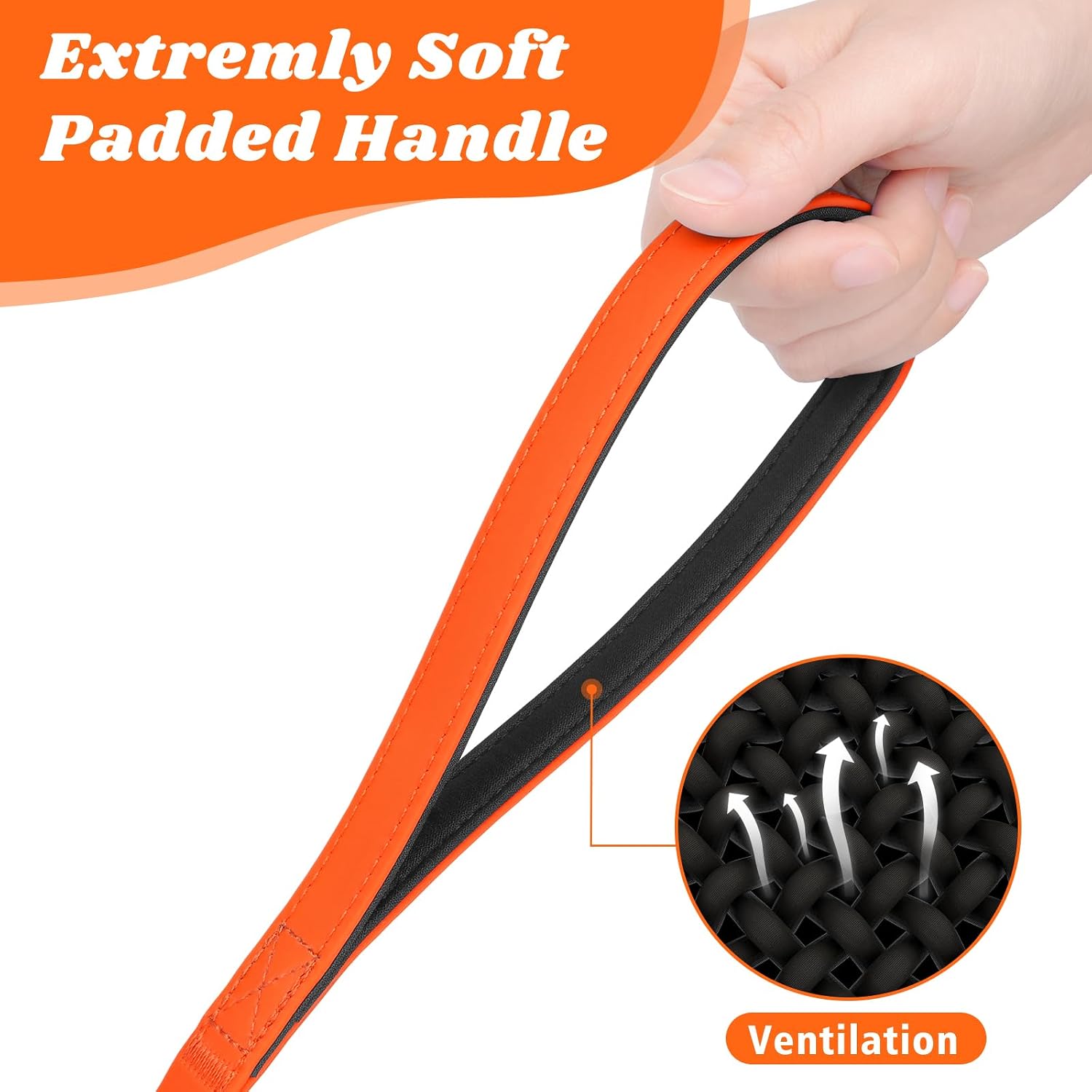 Detalle de X XBEN Waterproof Training Lead for Dogs (5M/16FT) – rubberised long line with padded handle for recall & obedience