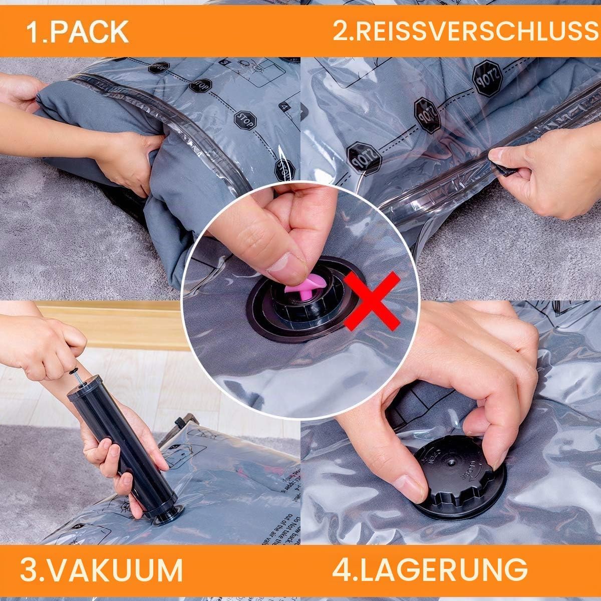 Thumbnail 3 de Vakuumbeutel für Kleidung, Bettdecken, Kissen & Matratzen – 10 kleine Beutel, luftdicht & wiederverwendbar