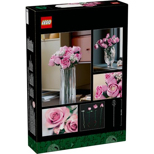 Detalle de LEGO Botanicals Rosa Rosenstrauß 10374 – Kunstblumen DIY-Deko für Erwachsene