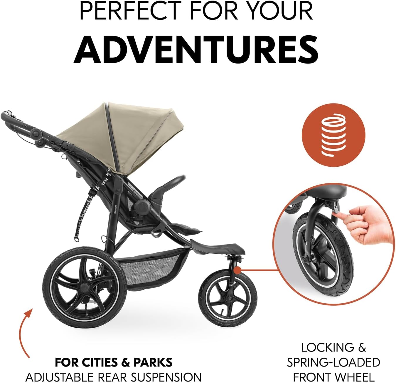 Thumbnail 1 de hauck Runner 3: Olive Heavy Duty All-Terrain Stroller