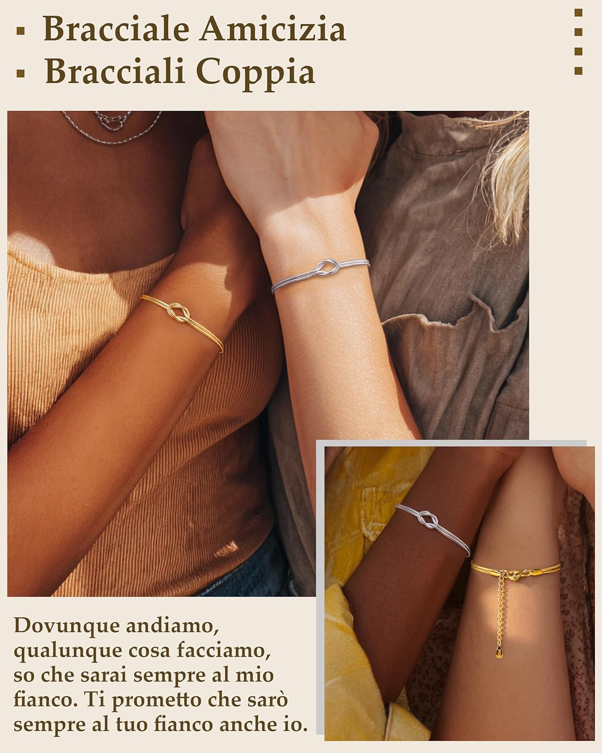 Thumbnail 2 de J.Fée set da 2 bracciali “amicizia” in argento 925 (coppia) regolabili