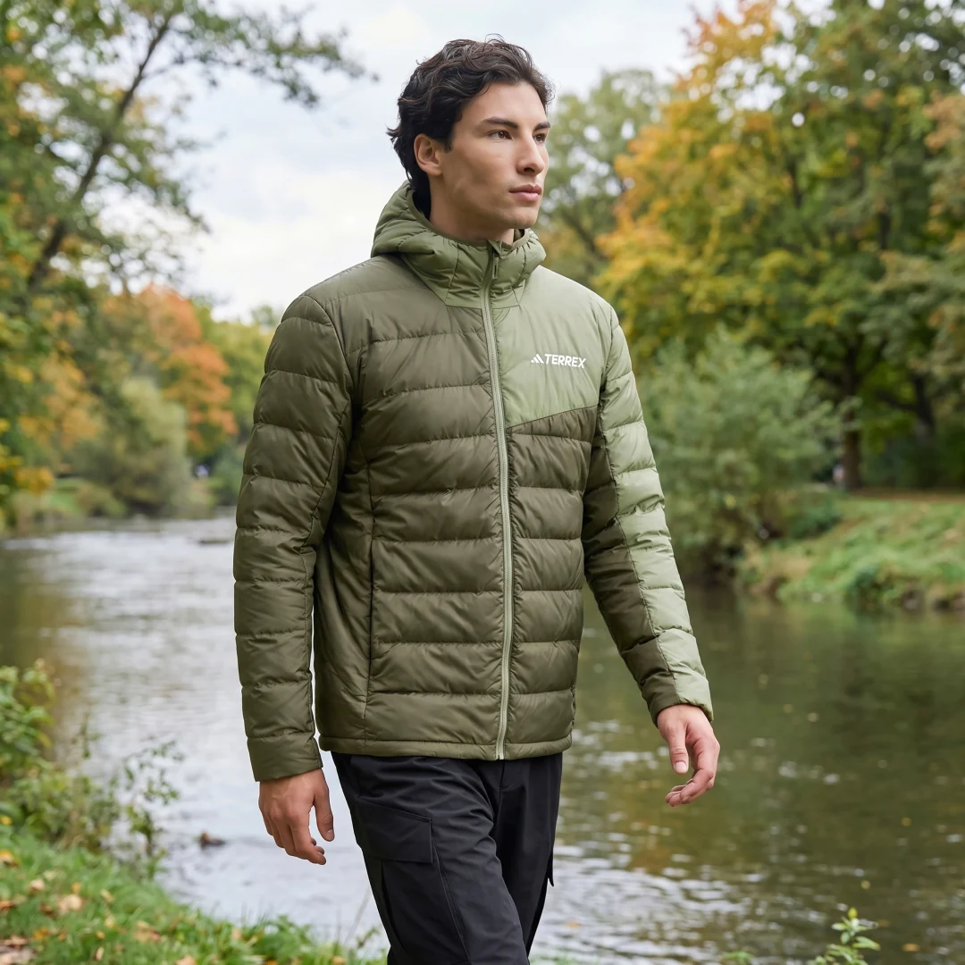 Thumbnail 2 de Chaqueta ligera de plumón con capucha Terrex Multi CLIMAWARM de Adidas, verde