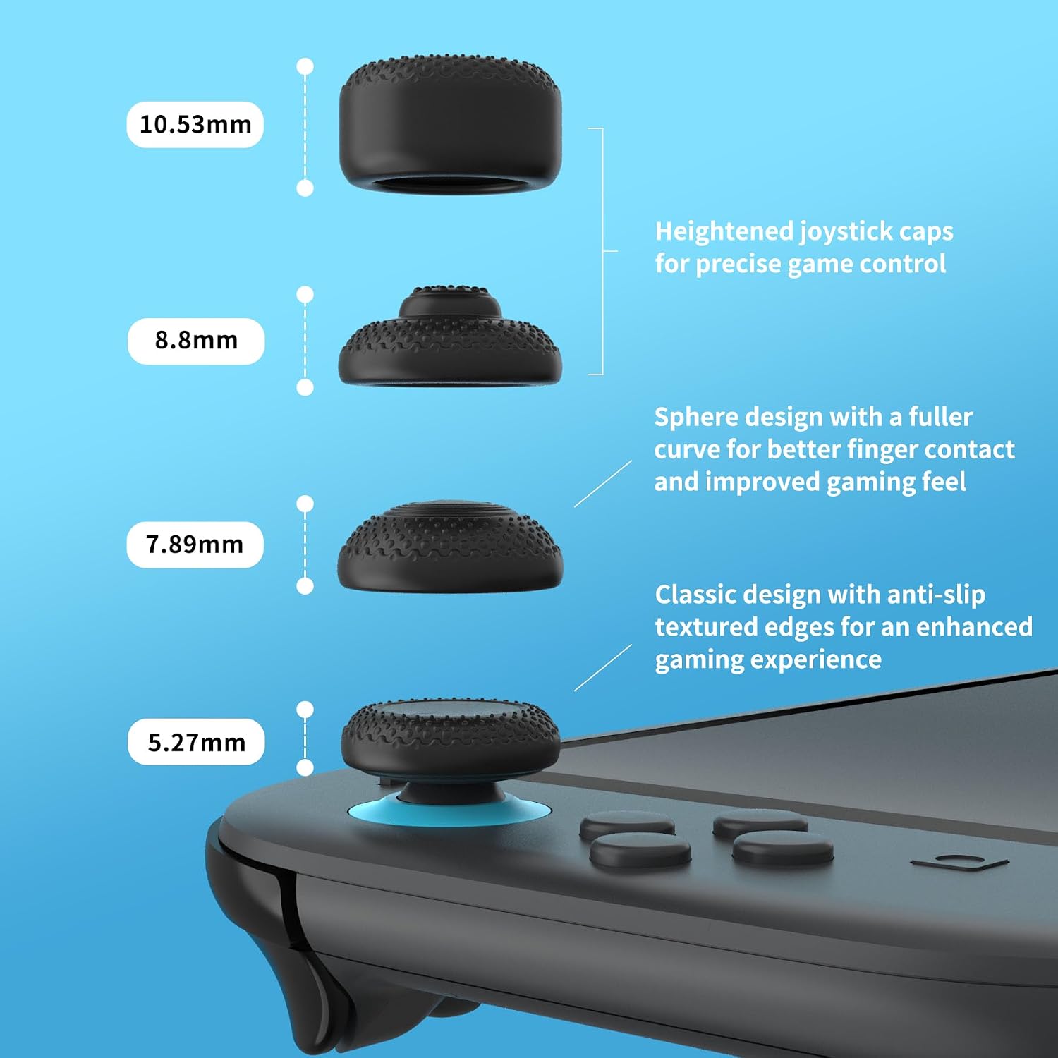 Thumbnail 2 de PlayVital 8-in-1 Pro Thumb Grips for Nintendo Switch