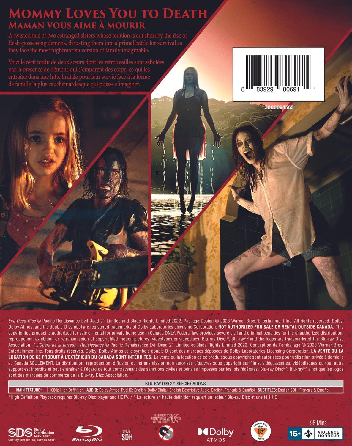 Detalle 1 de Evil Dead Rise Blu-ray Horror Film with English, French and Spanish Subtitles