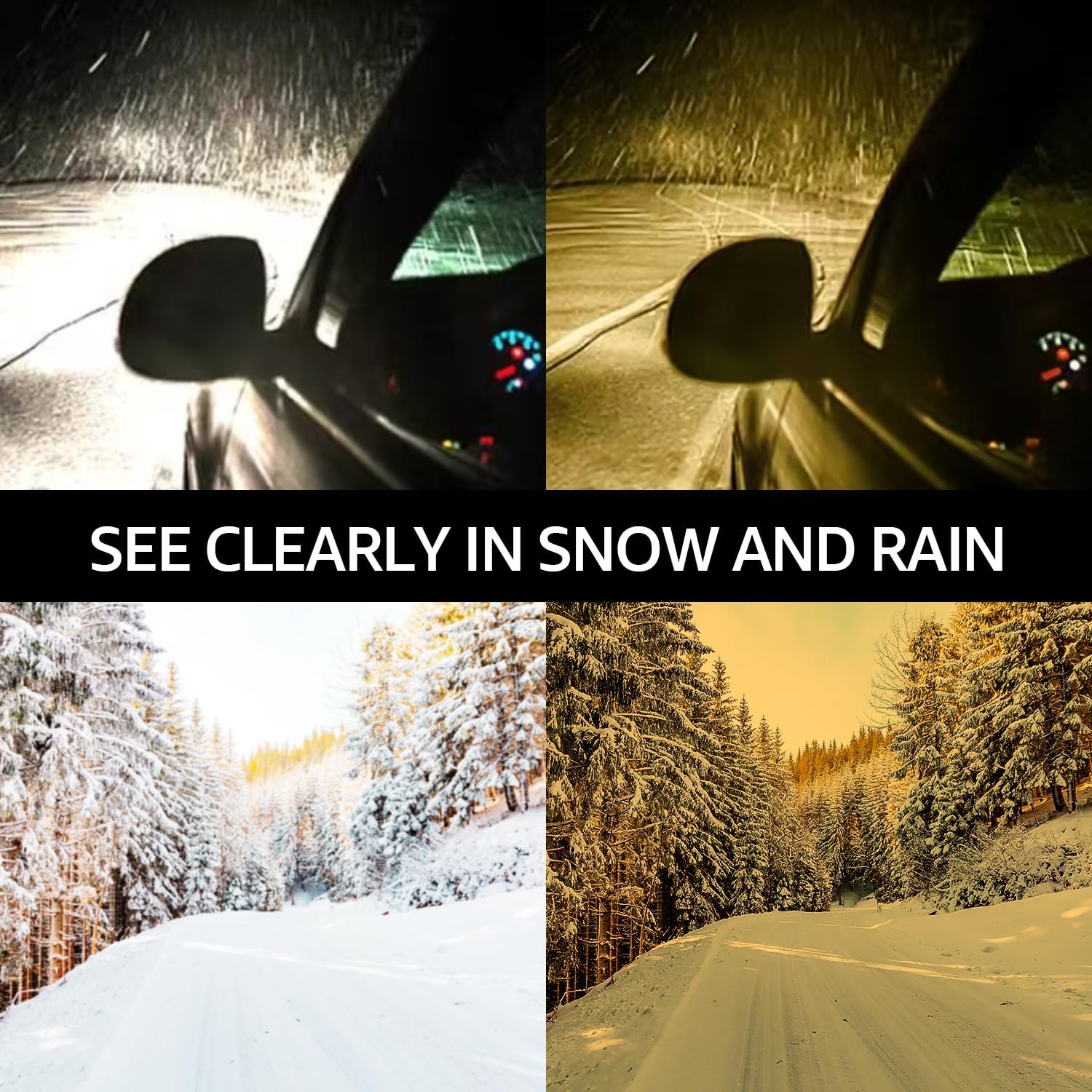 Thumbnail 3 de LVIOE Nachtfahrbrille mit polarisierten Gläsern – leichter rechteckiger Rahmen gegen Blendung im Dunkeln