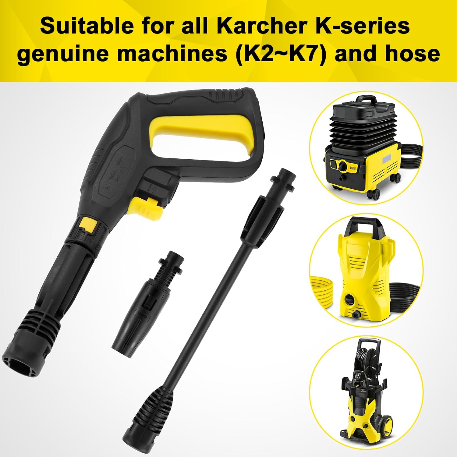 Thumbnail 5 de Hierbla Replacement Pressure Washer Gun with Extension Wand for Karcher K-Series (K2–K7)