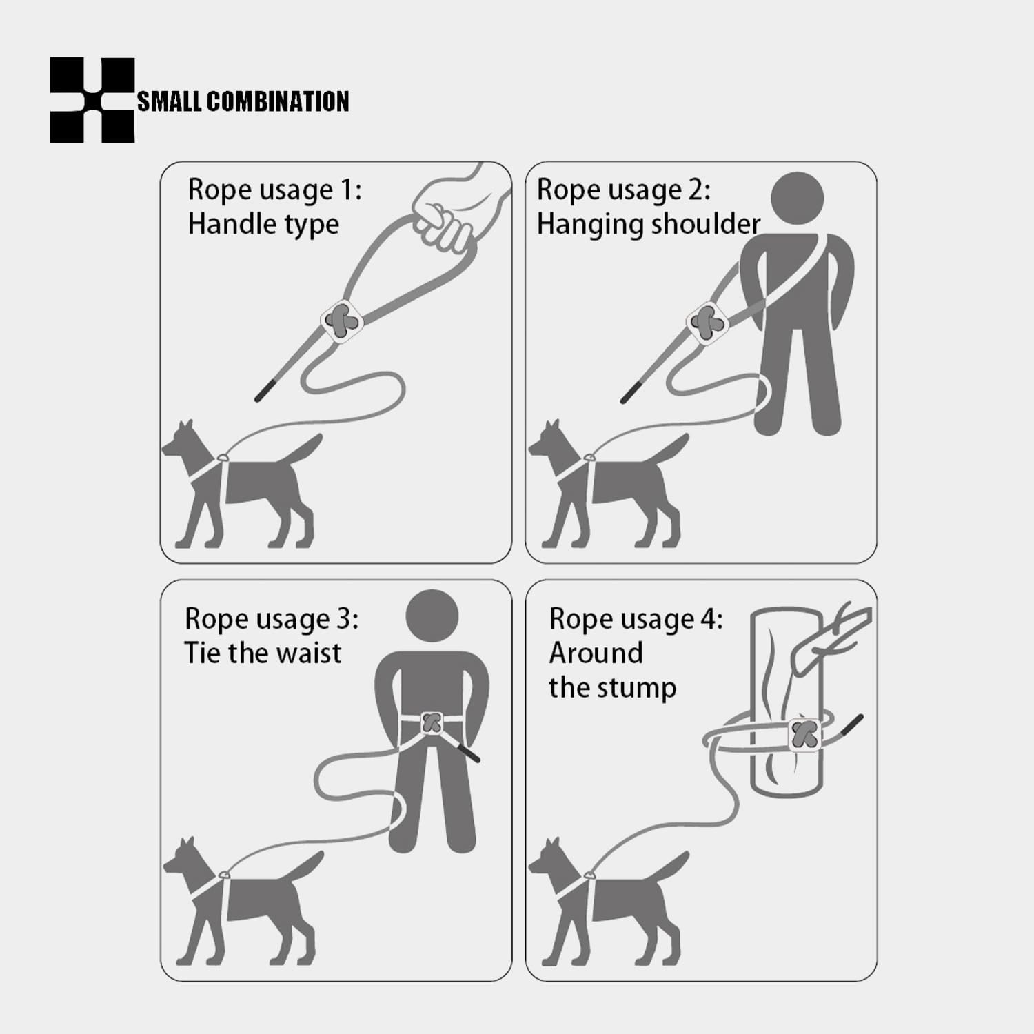Thumbnail 6 de Small Combination Dog Harness Leash Set for Small to Medium Dogs (Rose Red, XXS) by SMALL COMBINATION