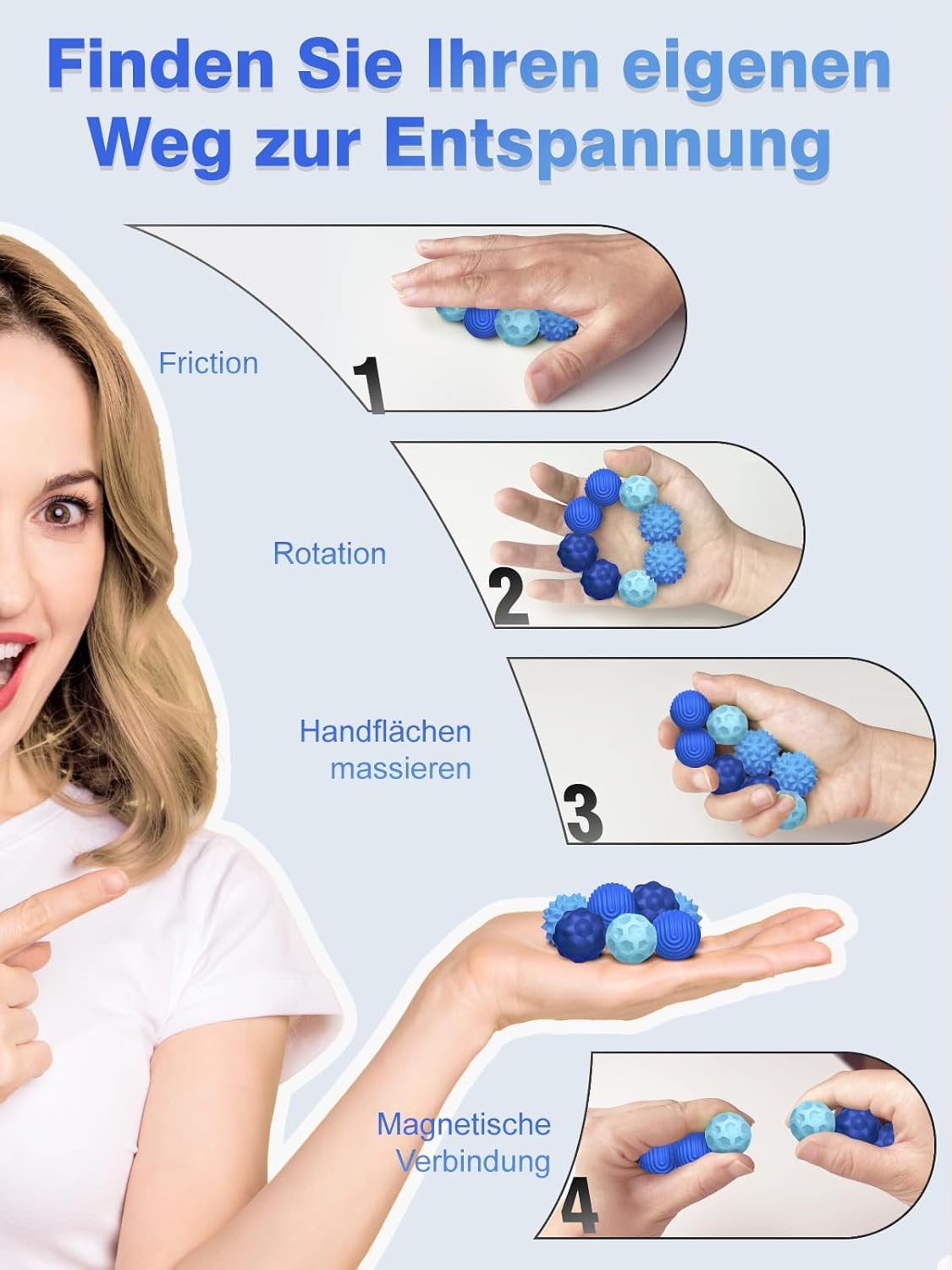 Thumbnail 6 de Magnetische Fidget Toys 8er Set Blau