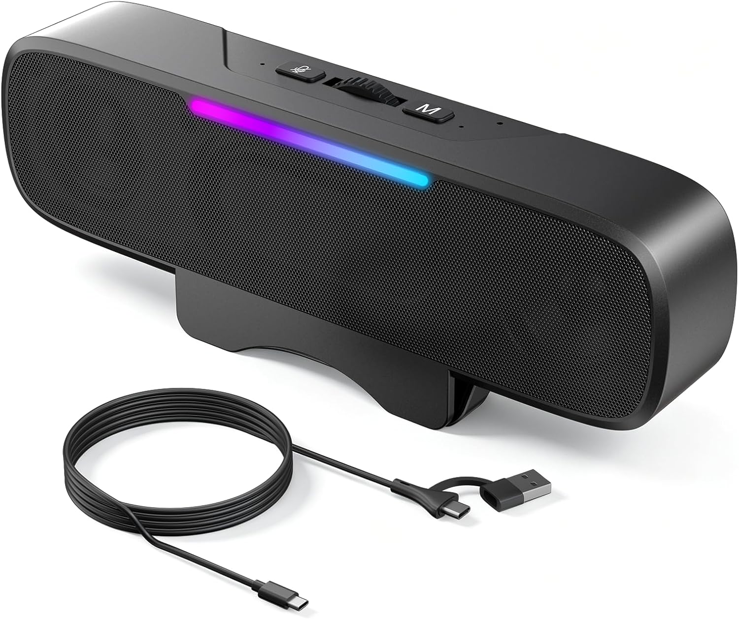 Detalle de OHAYO Z1 Clip-On Computer Speaker, 16W Stereo, Bluetooth 5.3 and RGB