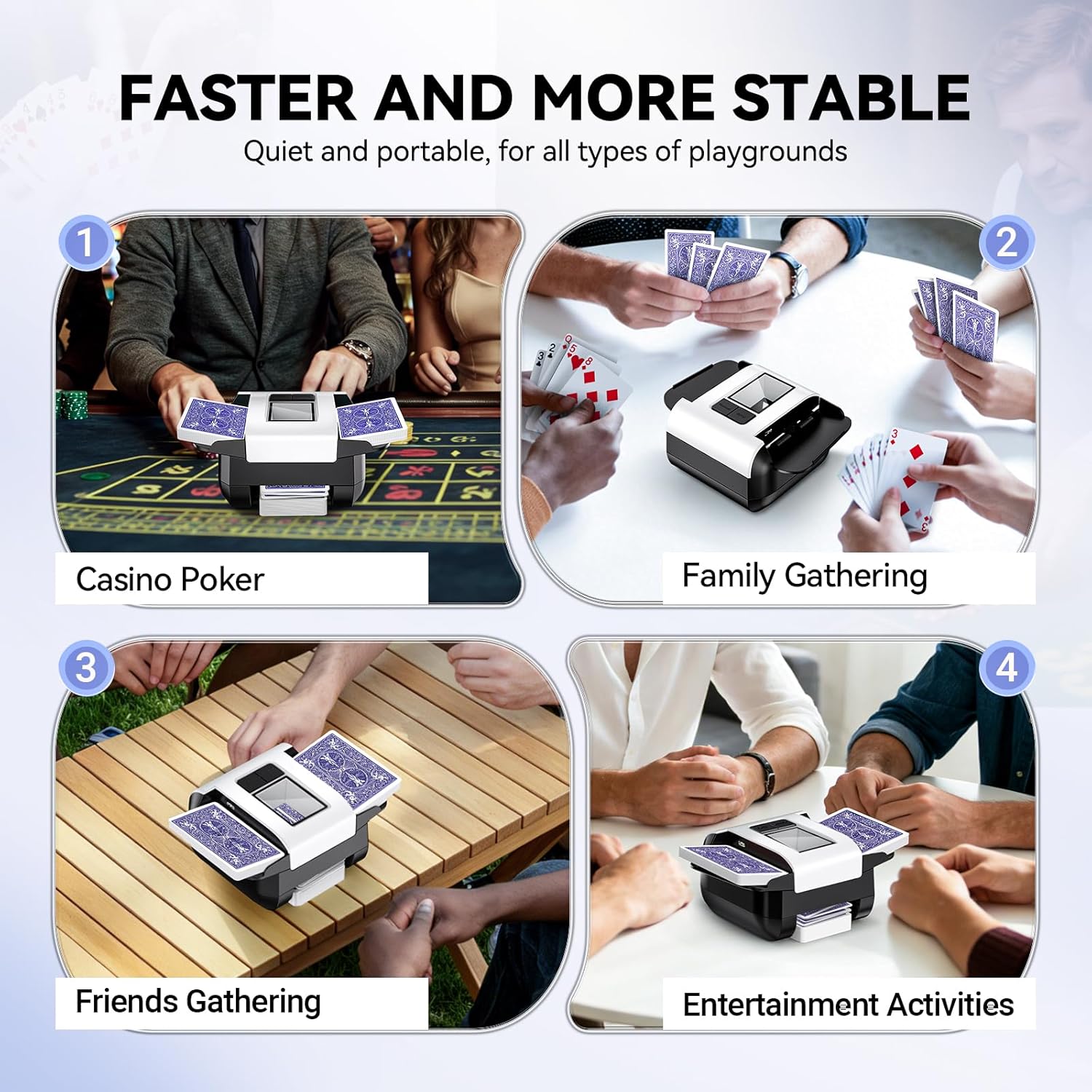 Thumbnail 5 de XPAW Automatic Card Shuffler (X1) for 1–2 Decks with Dual Auto/Manual, USB-C Rechargeable