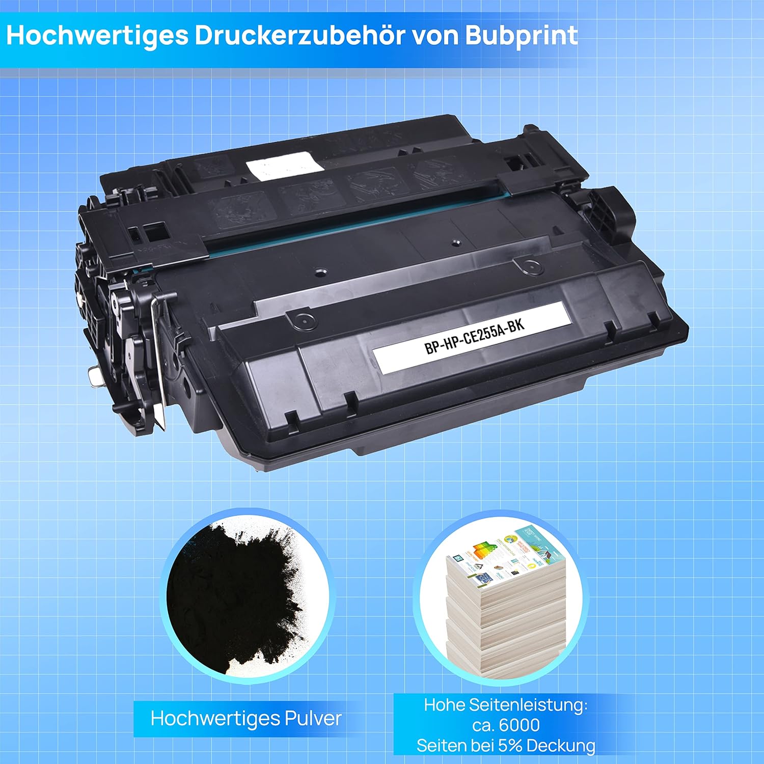 Detalle de Bubprint Toner kompatibel für HP CE255A 🖨