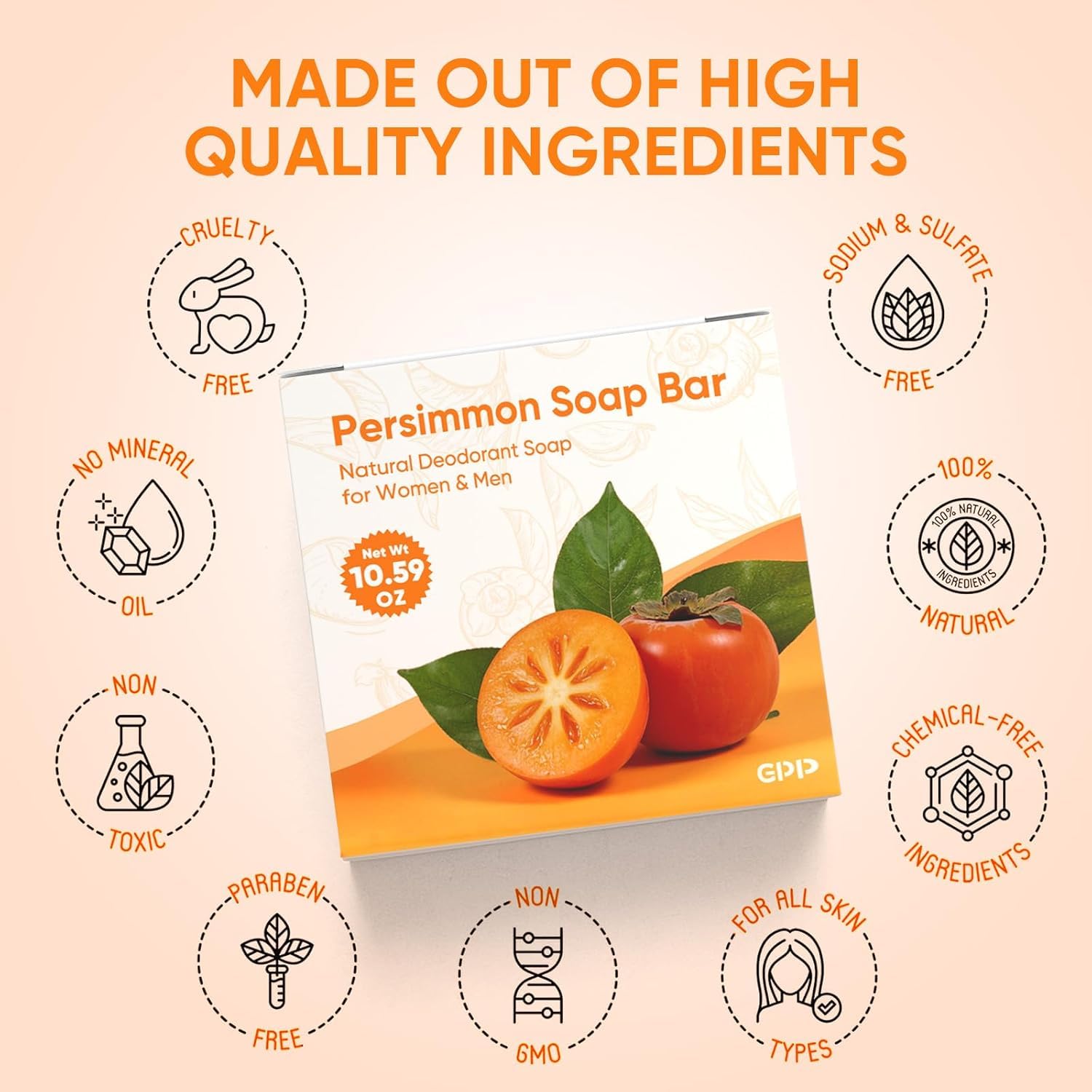 Thumbnail 6 de GPP Persimmon Soap Bar for Body Odor Control — 3 PCS