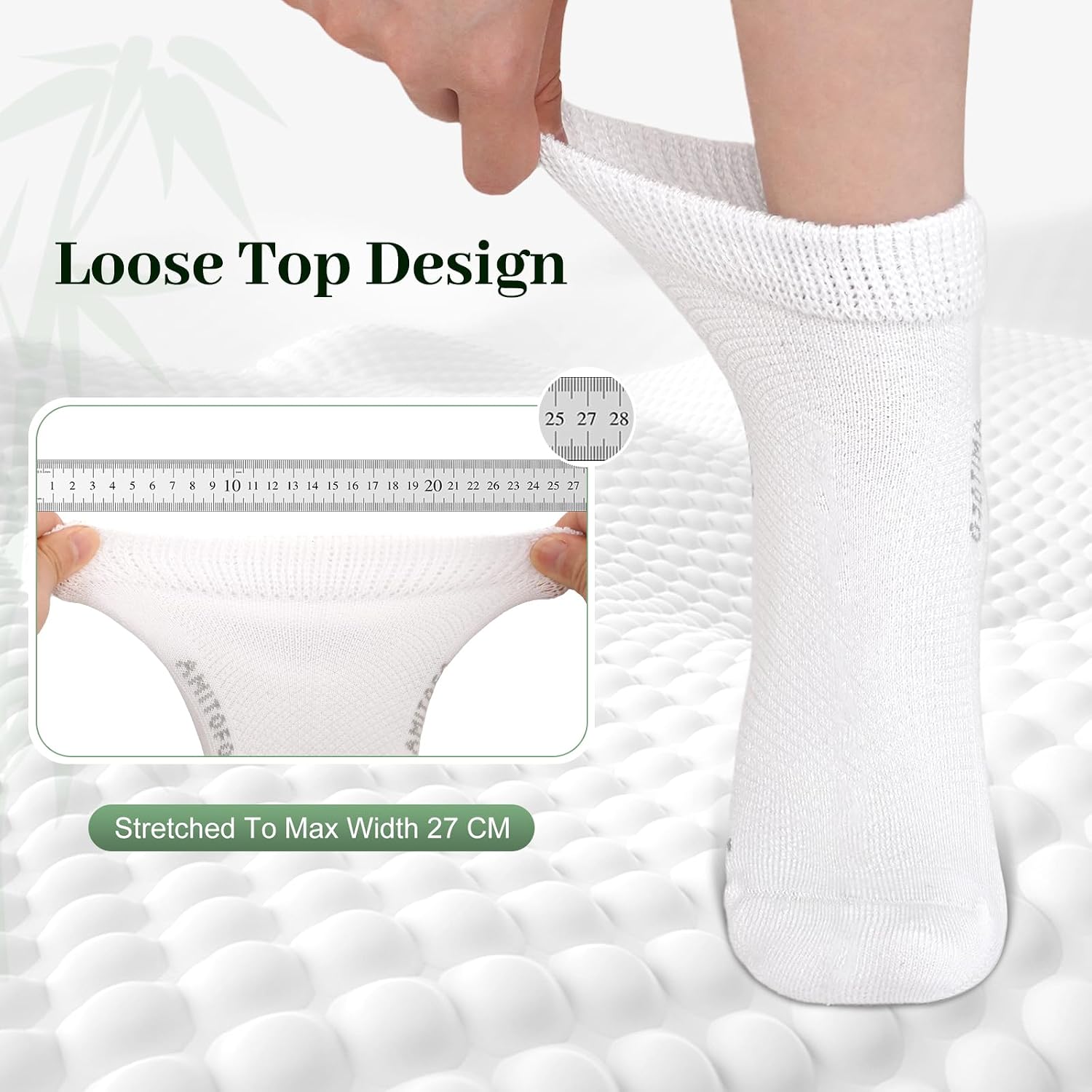 Detalle de LOFIR Diabetic Ankle Socks for Women: Bamboo Summer Socks with Easy Grip and Cushioned Sole