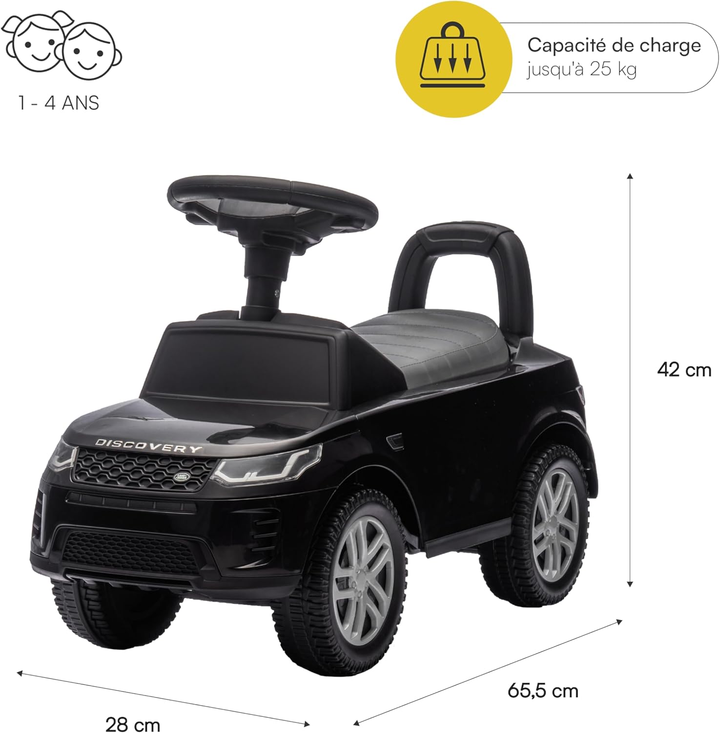 Detalle de Baroni Toys Land Rover Ride-On – voiture pour enfants 1–4 ans avec phares LED, sons réalistes et rangement