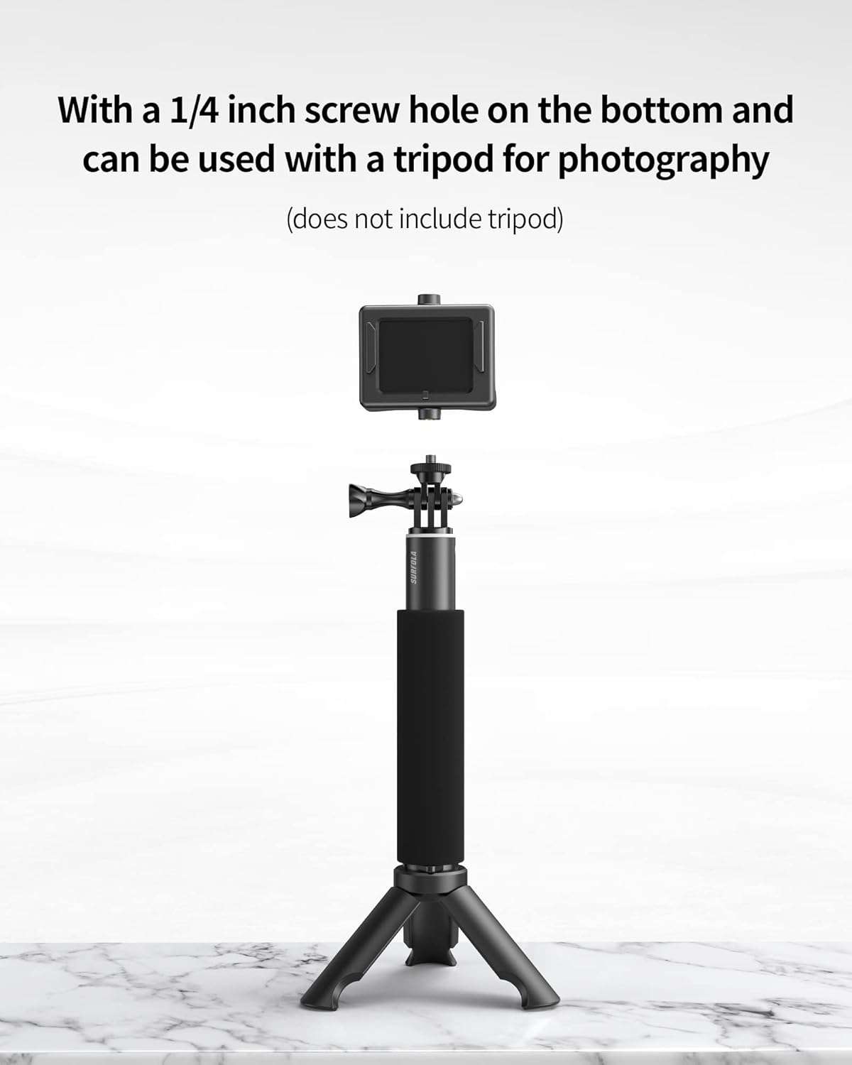Thumbnail 4 de Surfola action camera selfie stick with twist-lock extension and wrist strap (compatible with Wolfang/tripod mounts)