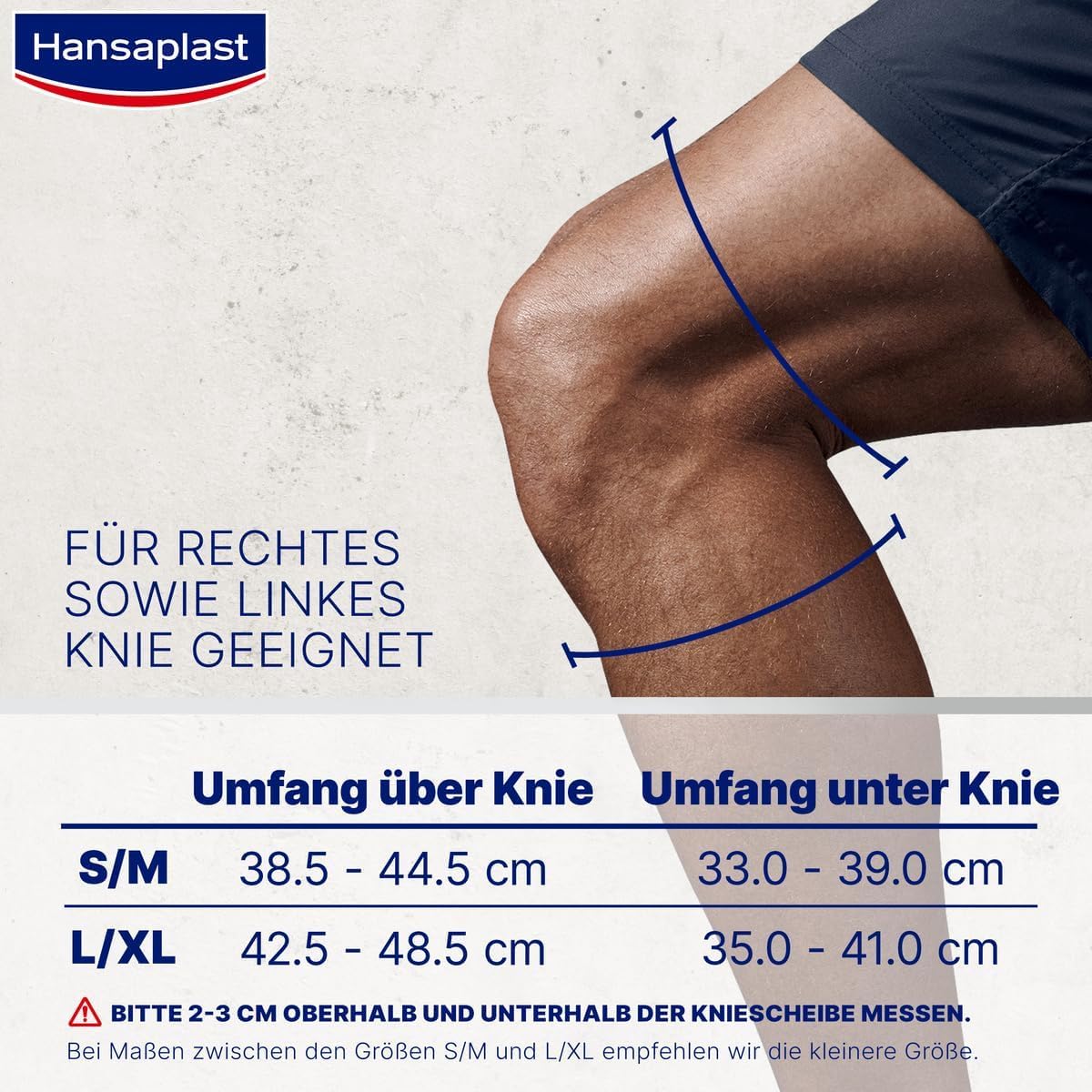 Detalle de Hansaplast Performance Knie-Bandage (Dynamic Guard & Dynamic Recovery Knit) – stabilisiert & entlastet, Größe L/XL